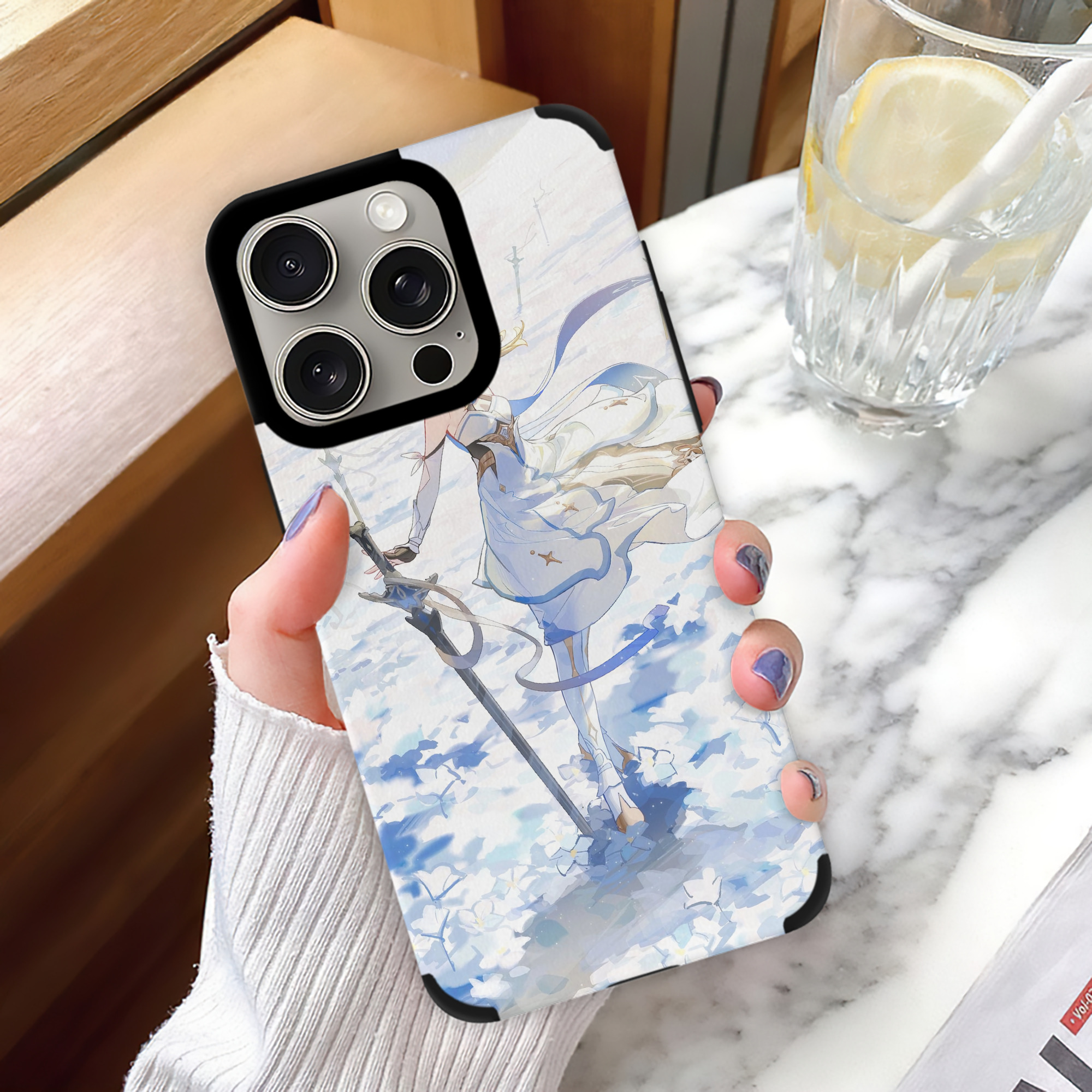 げんし神 genshin 【iPhone15ProMax対応】 PUレザー スマホケース 耐衝撃＆黄変防止