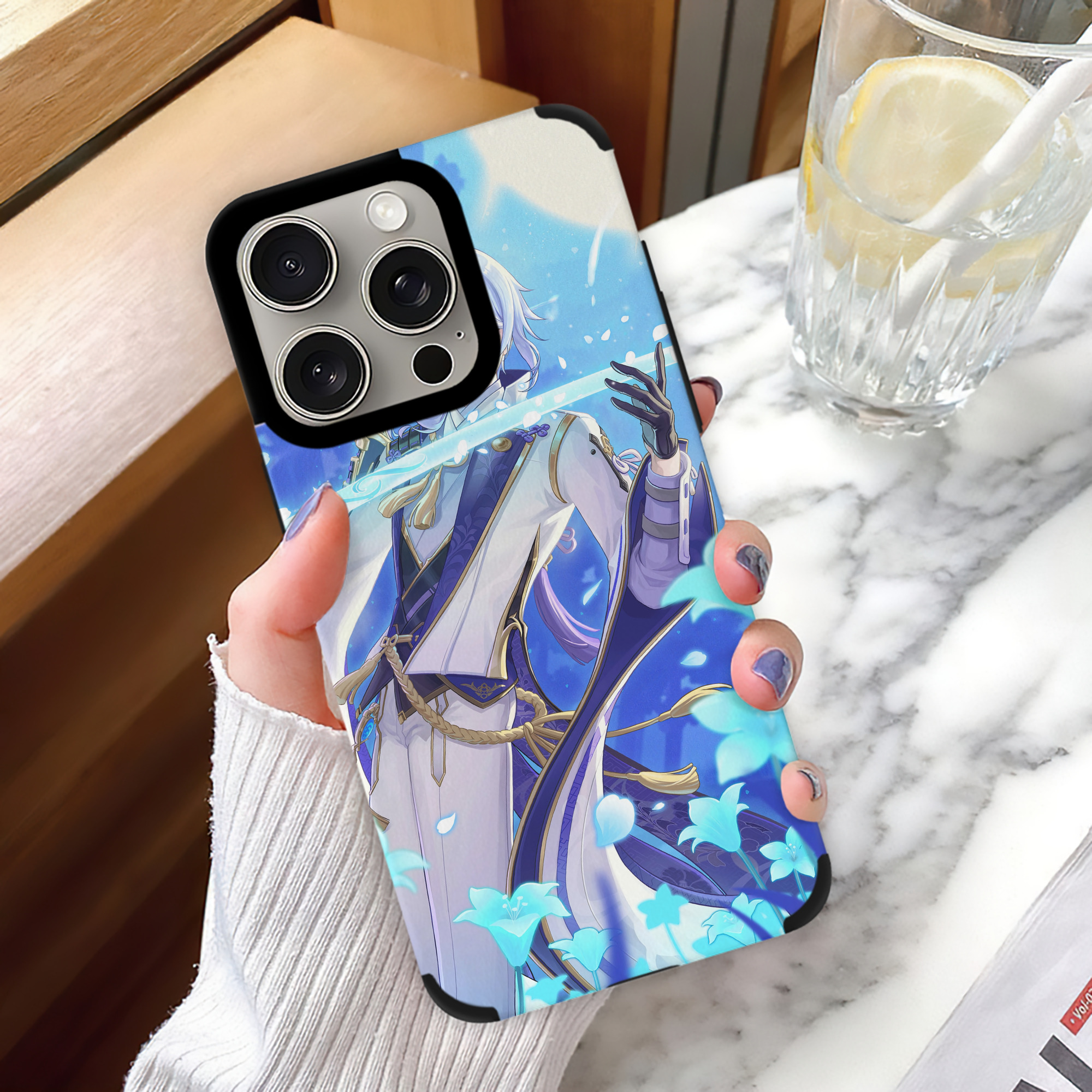 げんし神 genshin 【iPhone15ProMax対応】 PUレザー スマホケース 耐衝撃＆黄変防止