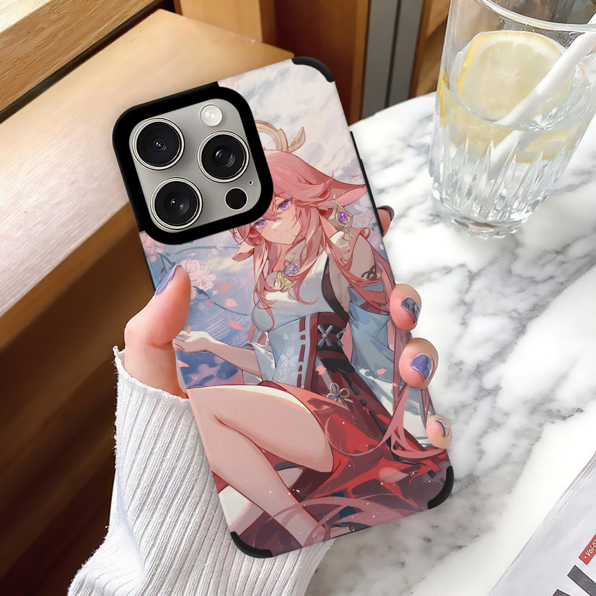 げんし神 genshin 【iPhone15ProMax対応】 PUレザー スマホケース 耐衝撃＆黄変防止