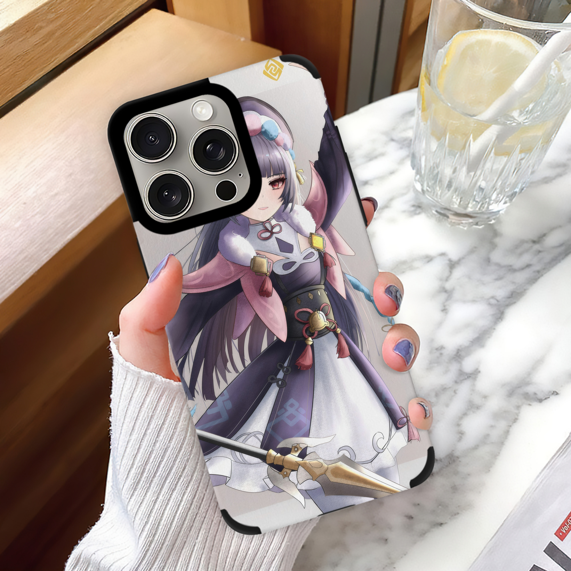 げんし神 genshin 【iPhone15ProMax対応】 PUレザー スマホケース 耐衝撃＆黄変防止