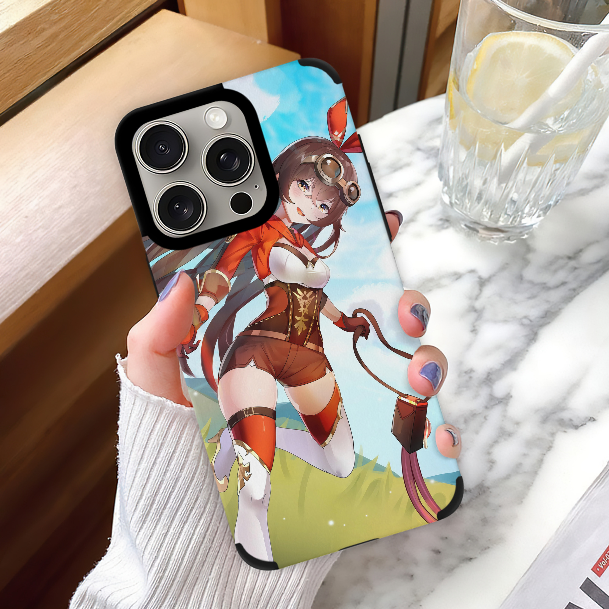 げんし神 genshin 【iPhone15ProMax対応】 PUレザー スマホケース 耐衝撃＆黄変防止