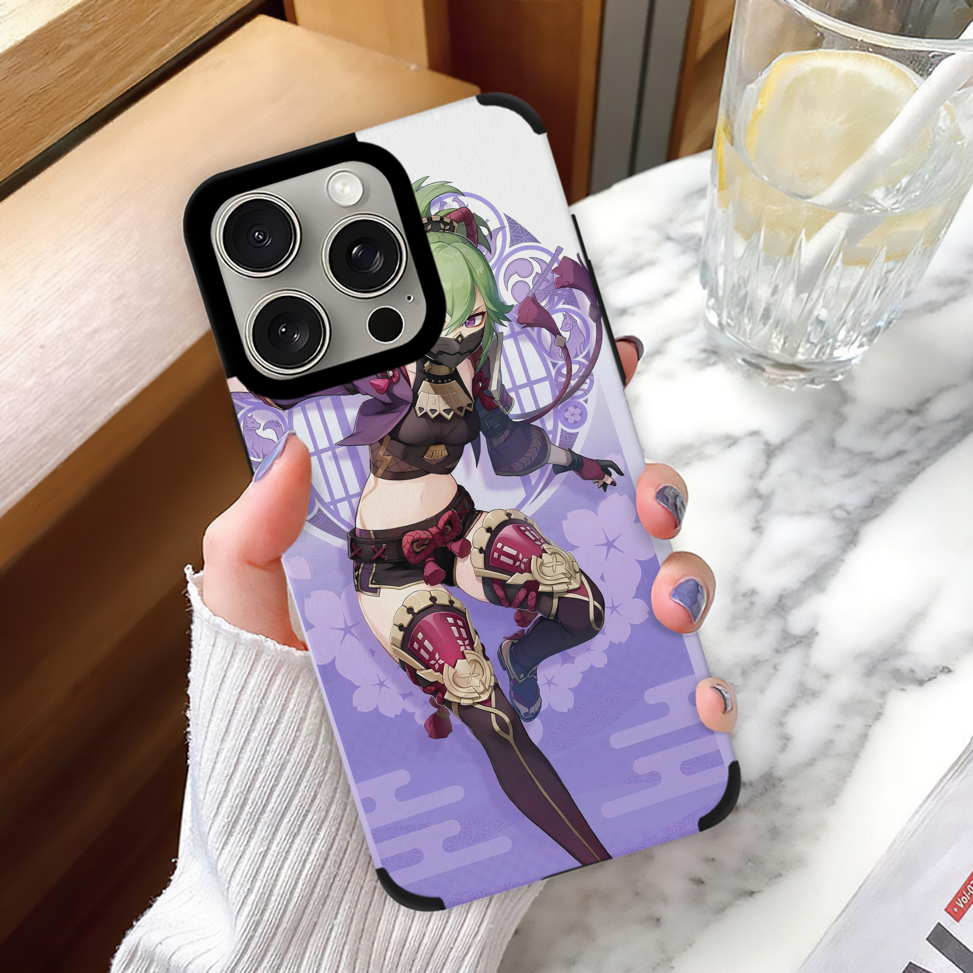 げんし神 genshin 【iPhone15ProMax対応】 PUレザー スマホケース 耐衝撃＆黄変防止