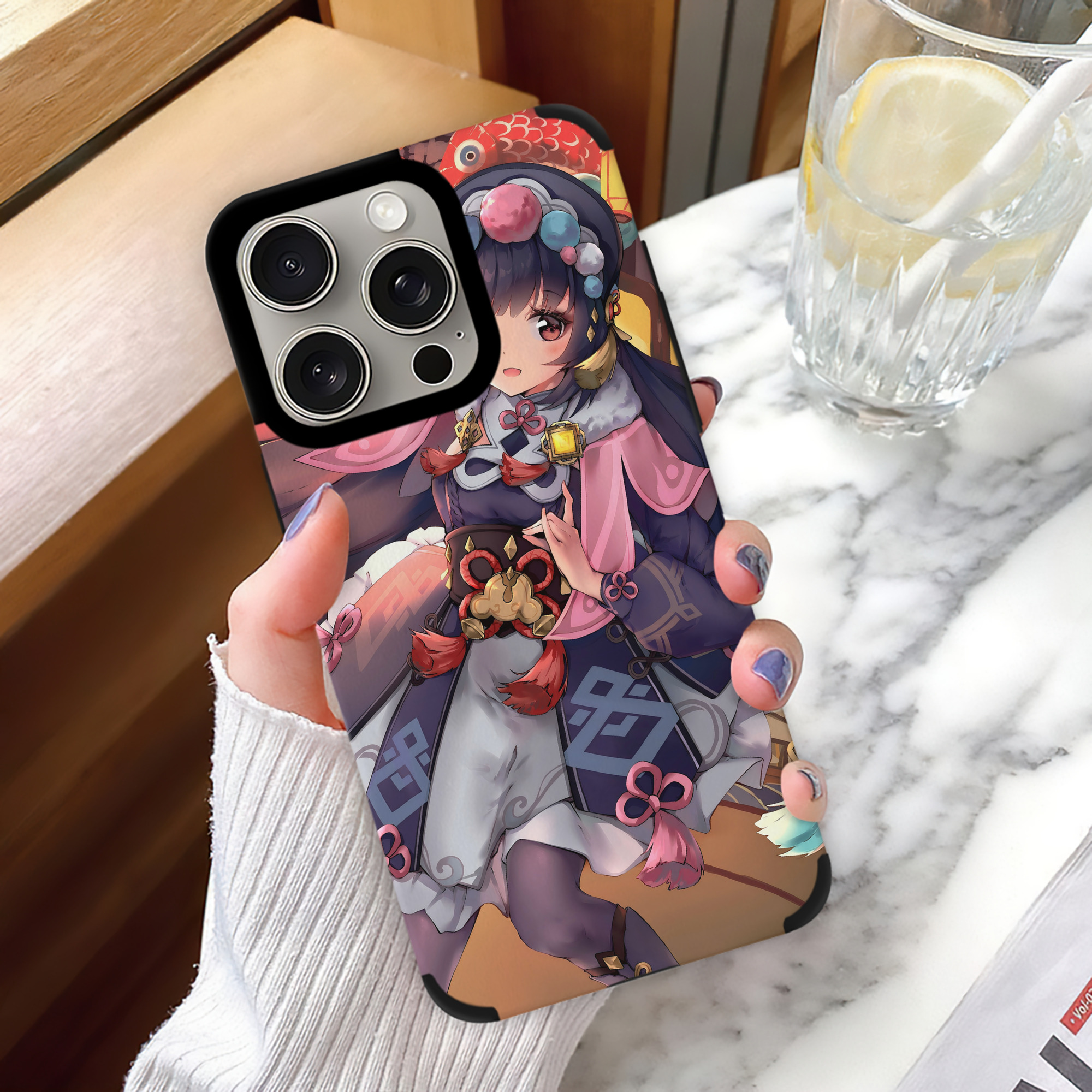 げんし神 genshin 【iPhone15ProMax対応】 PUレザー スマホケース 耐衝撃＆黄変防止