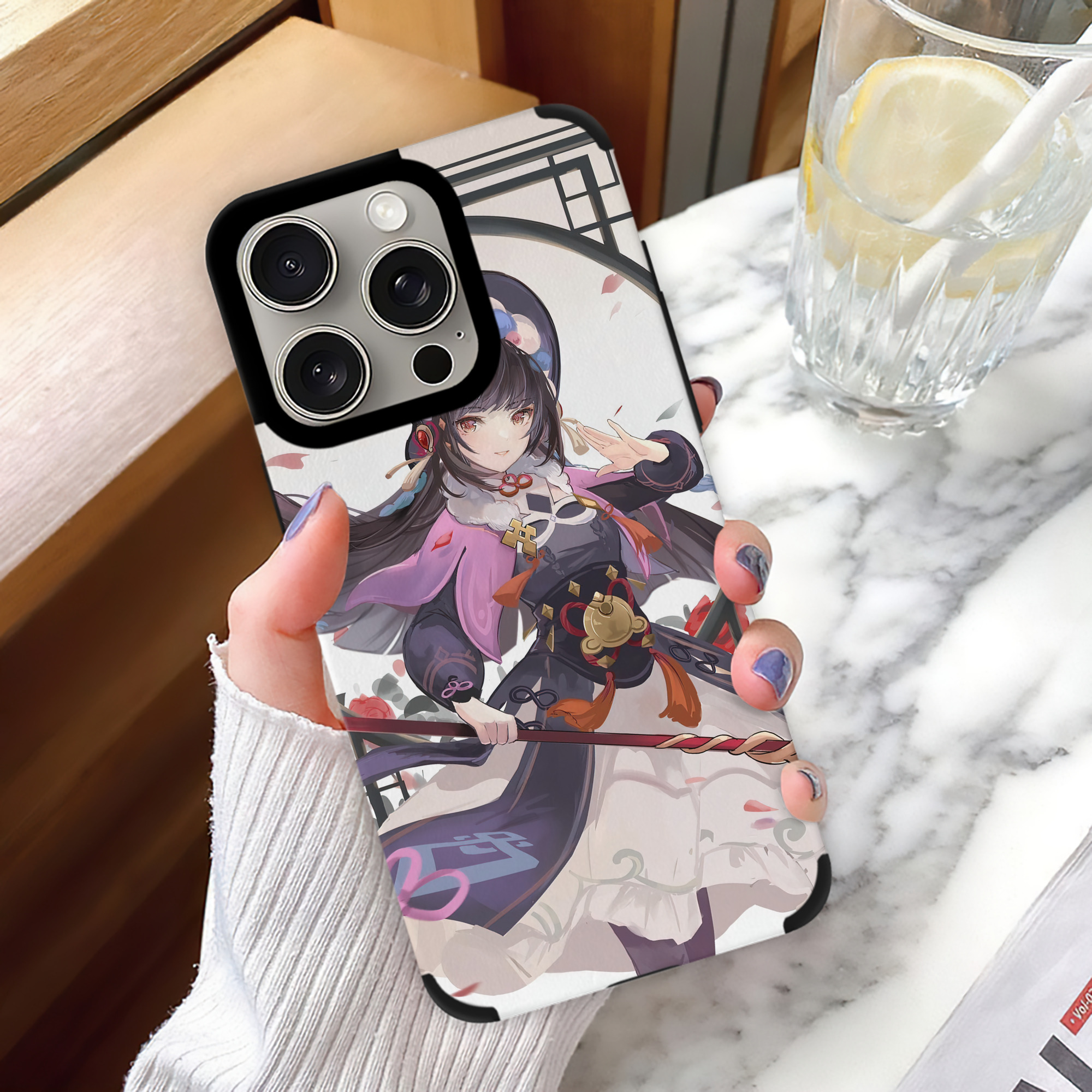 げんし神 genshin 【iPhone15ProMax対応】 PUレザー スマホケース 耐衝撃＆黄変防止