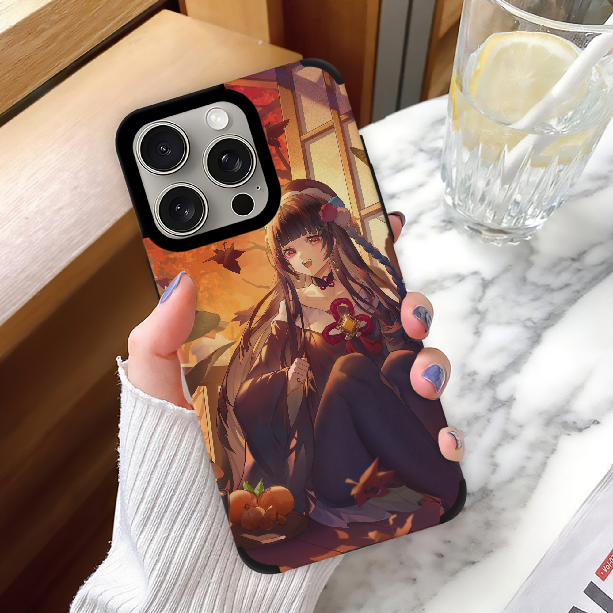 げんし神 genshin 【iPhone15ProMax対応】 PUレザー スマホケース 耐衝撃＆黄変防止