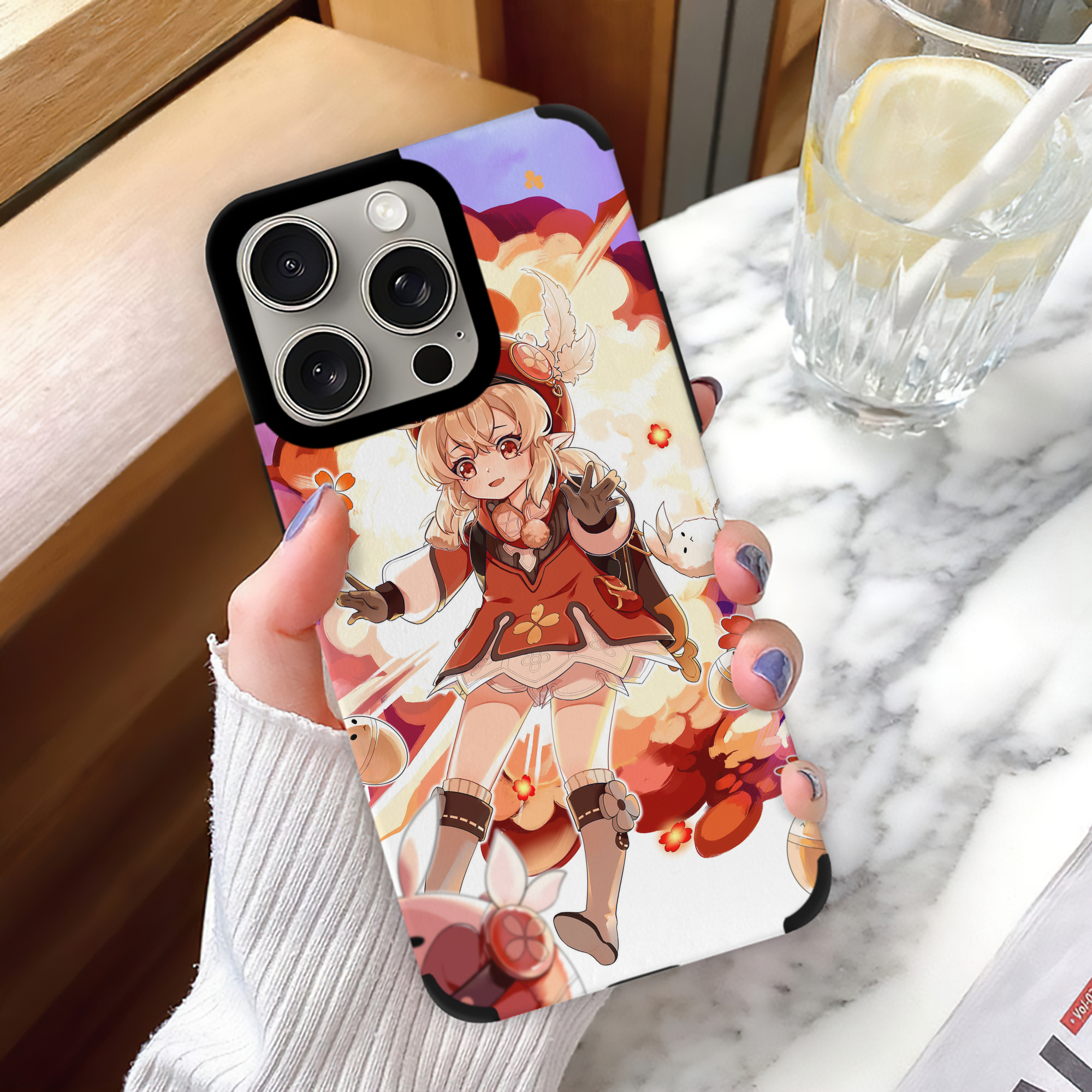 げんし神 genshin 【iPhone15ProMax対応】 PUレザー スマホケース 耐衝撃＆黄変防止