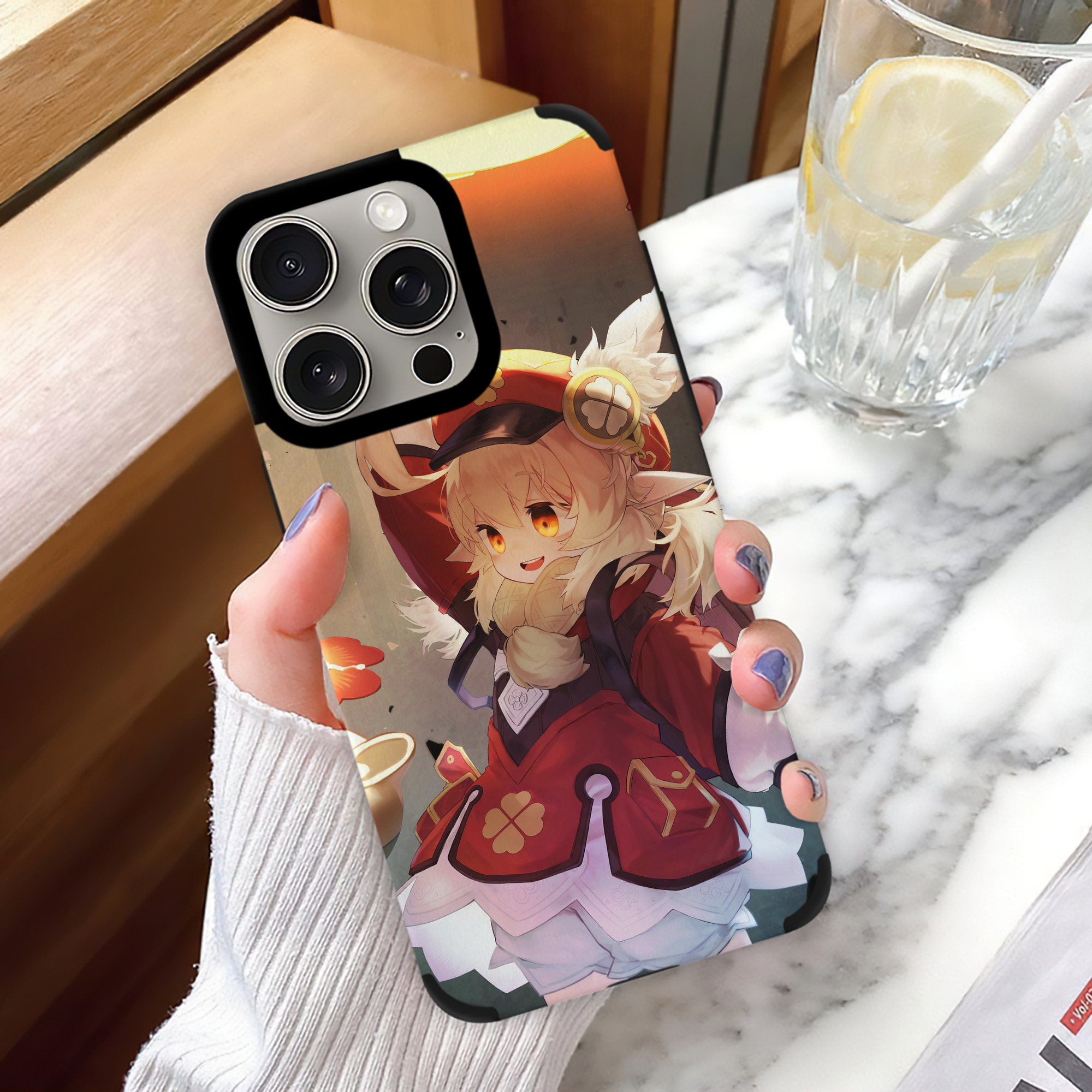 げんし神 genshin 【iPhone15ProMax対応】 PUレザー スマホケース 耐衝撃＆黄変防止