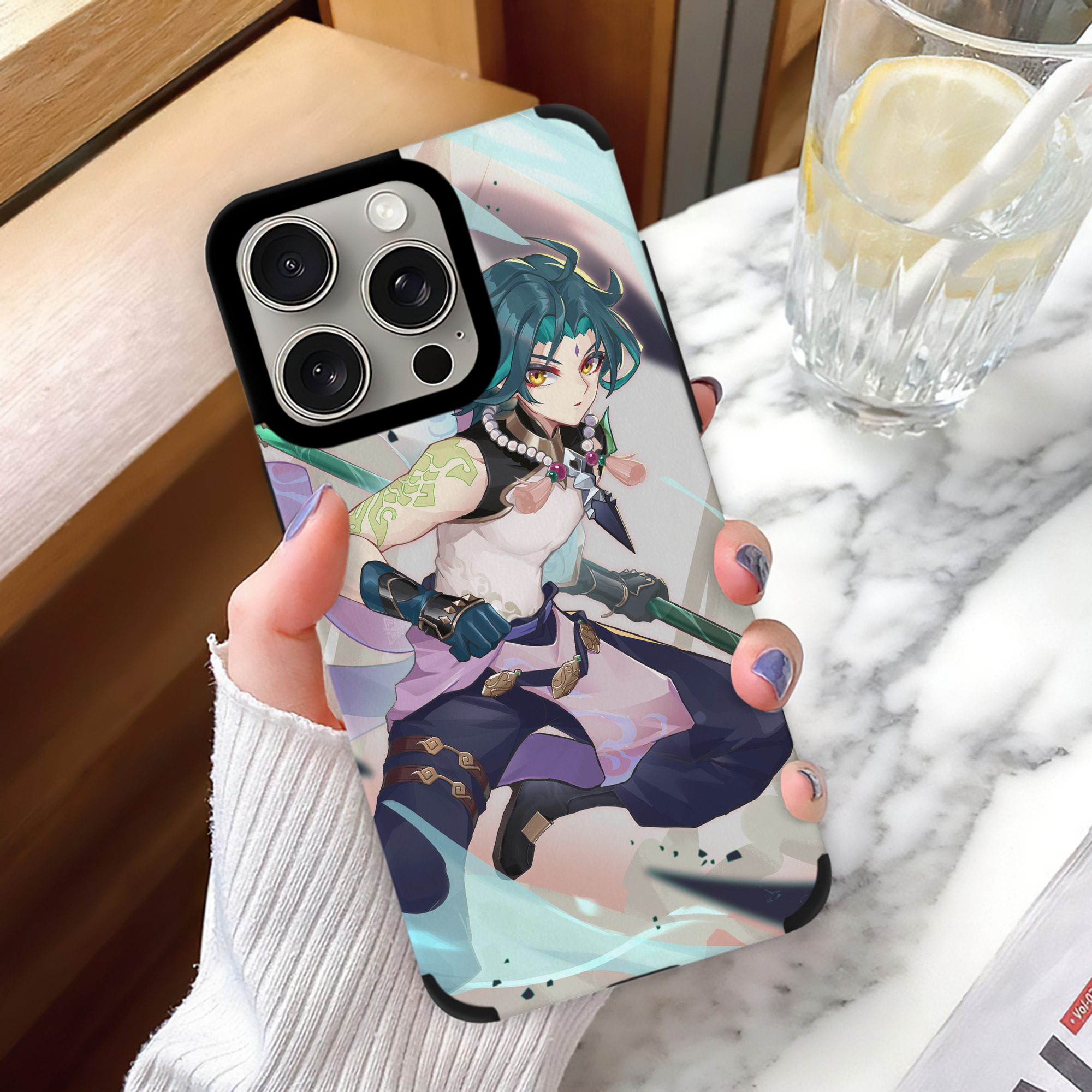 げんし神 genshin 【iPhone15ProMax対応】 PUレザー スマホケース 耐衝撃＆黄変防止