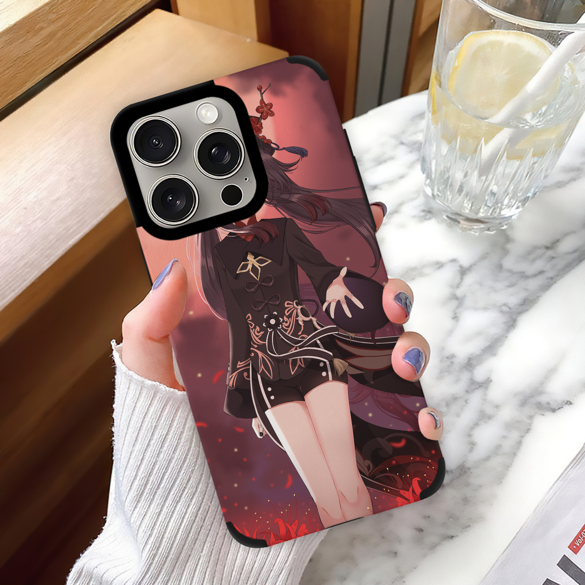 げんし神 genshin 【iPhone15ProMax対応】 PUレザー スマホケース 耐衝撃＆黄変防止