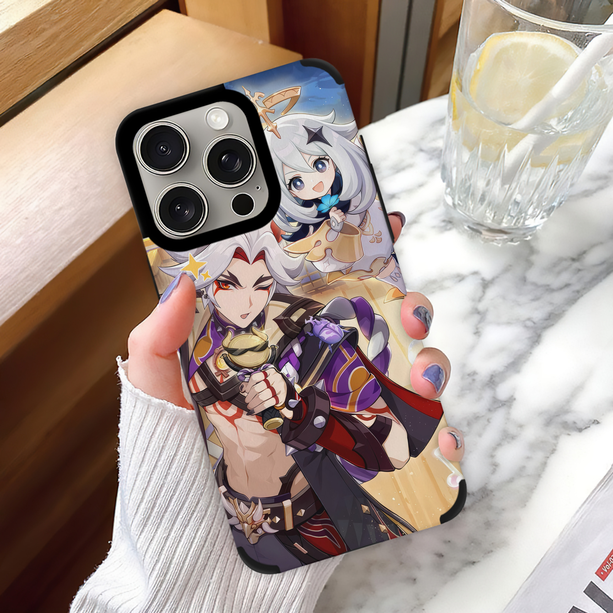 げんし神 genshin 【iPhone15ProMax対応】 PUレザー スマホケース 耐衝撃＆黄変防止