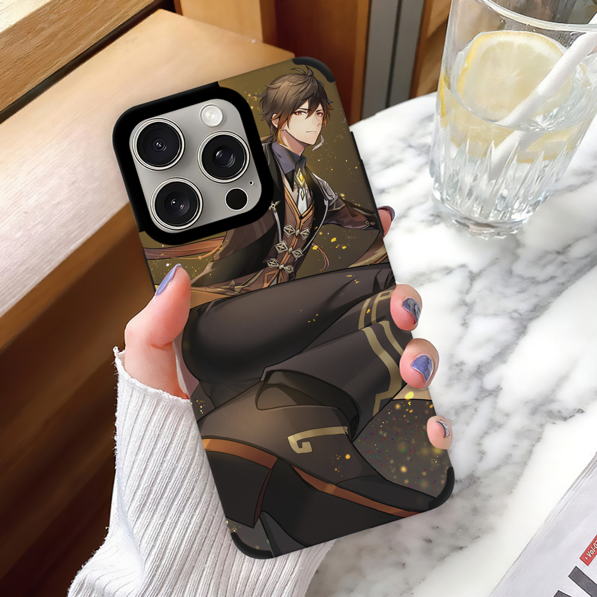 げんし神 genshin 【iPhone15ProMax対応】 PUレザー スマホケース 耐衝撃＆黄変防止