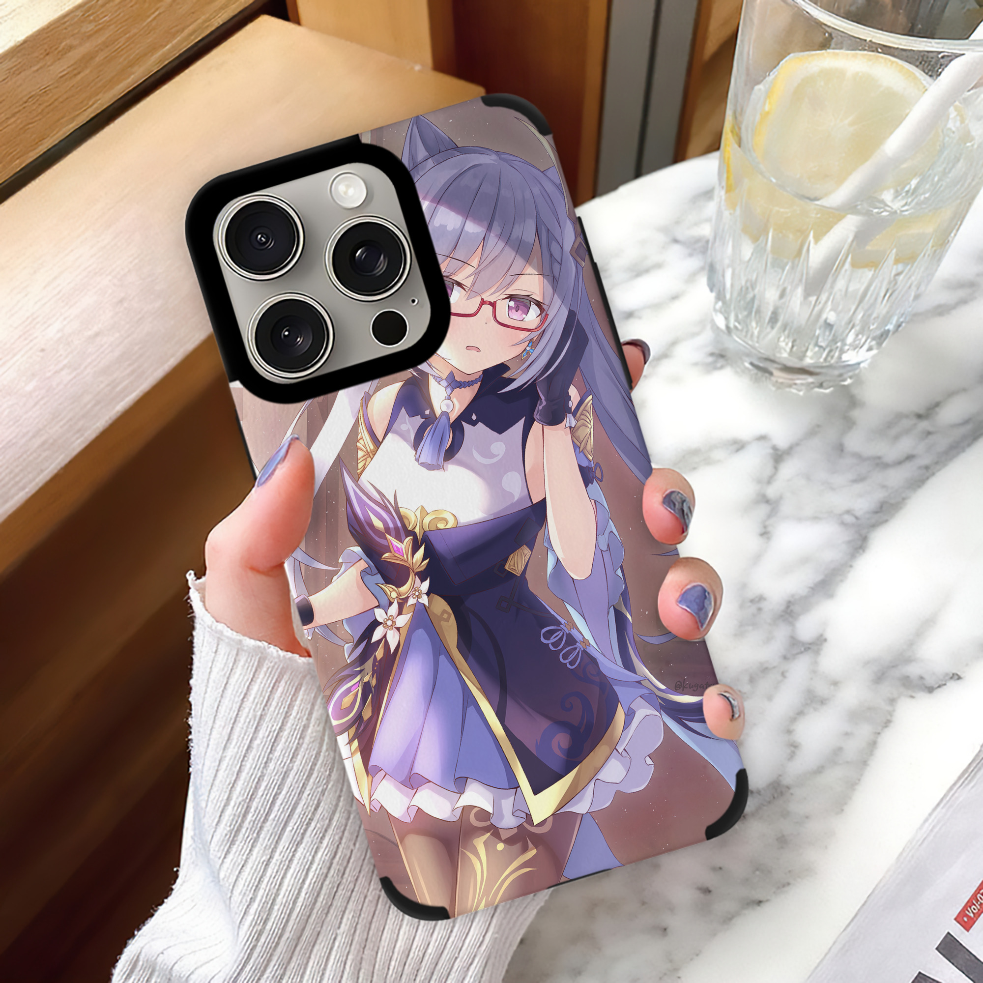 げんし神 genshin 【iPhone15ProMax対応】 PUレザー スマホケース 耐衝撃＆黄変防止