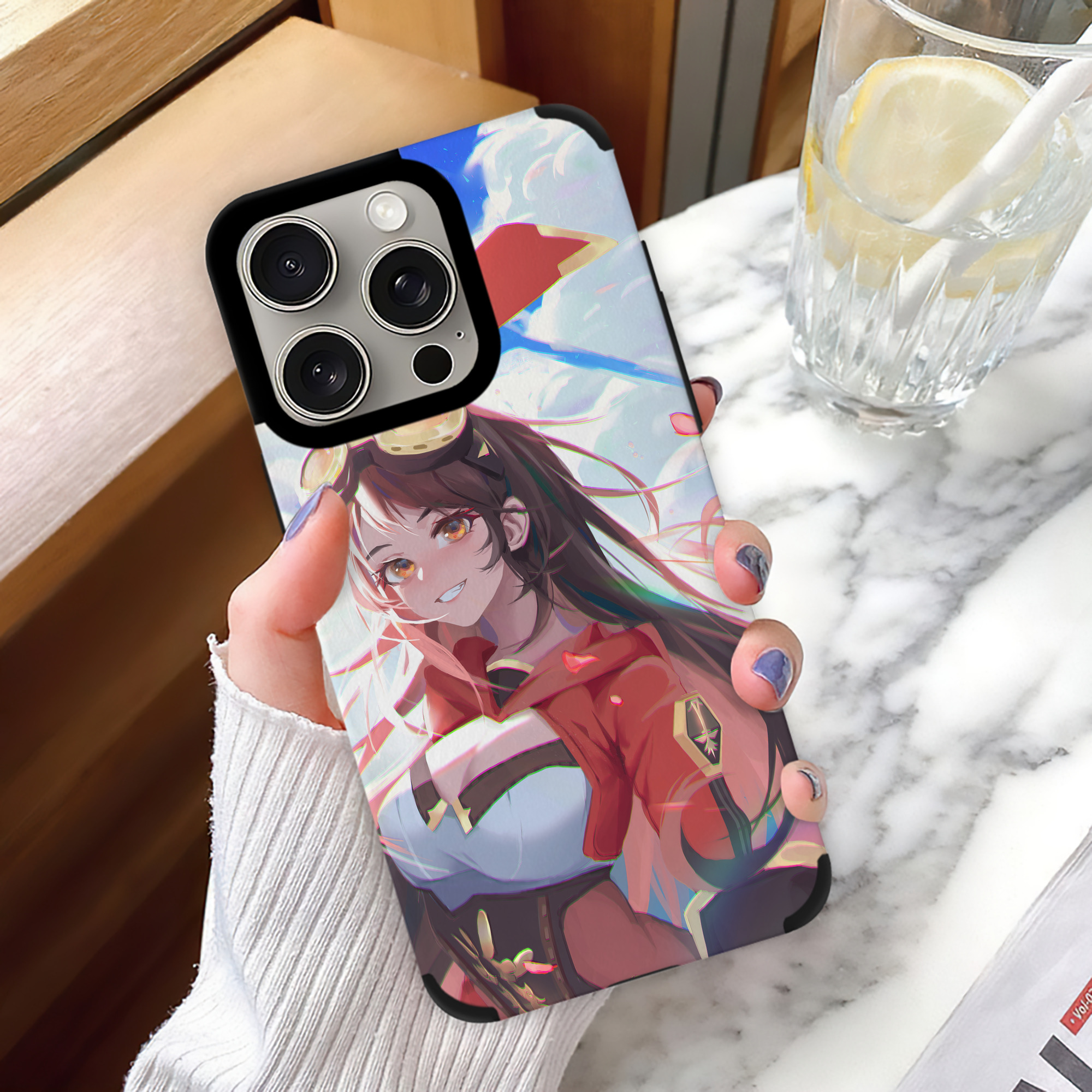 げんし神 genshin 【iPhone15ProMax対応】 PUレザー スマホケース 耐衝撃＆黄変防止