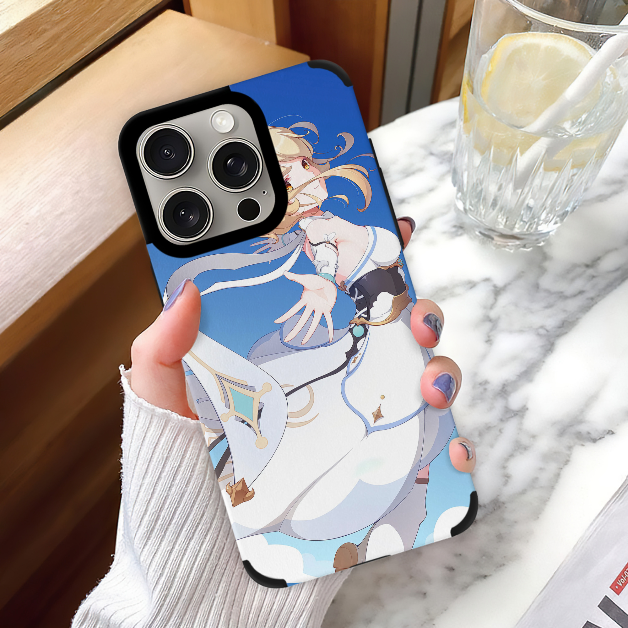 げんし神 genshin 【iPhone15ProMax対応】 PUレザー スマホケース 耐衝撃＆黄変防止