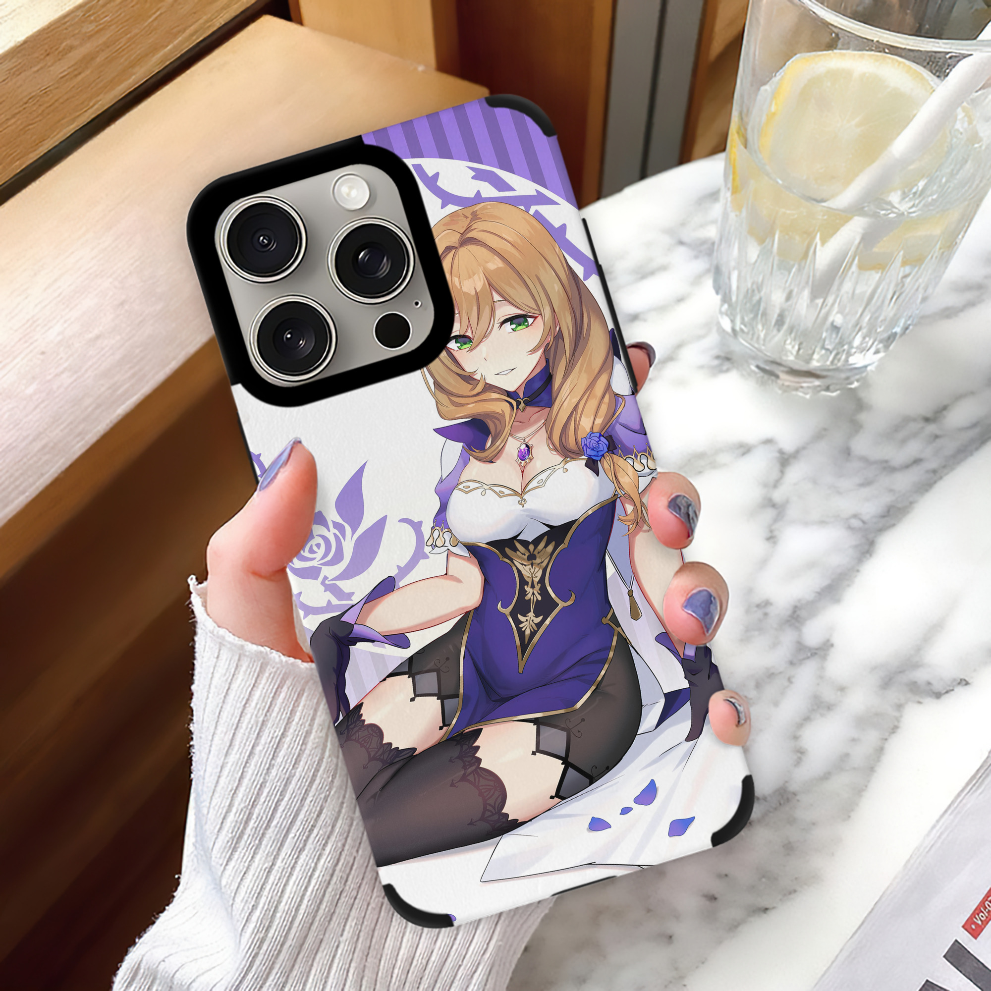 げんし神 genshin 【iPhone15ProMax対応】 PUレザー スマホケース 耐衝撃＆黄変防止