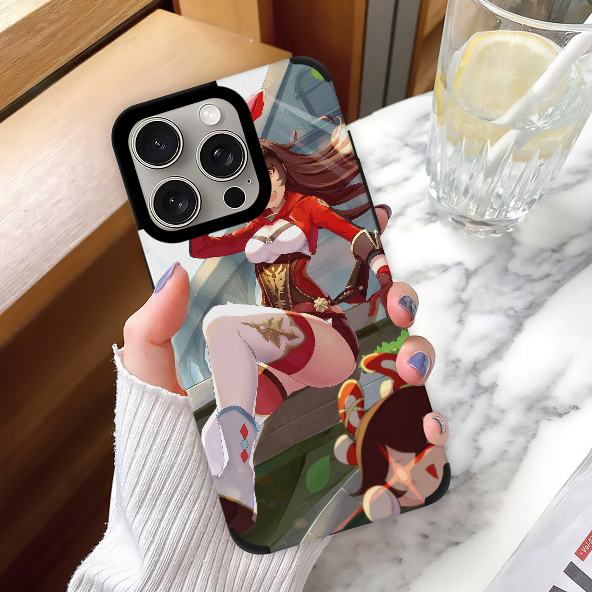 げんし神 genshin 【iPhone15ProMax対応】 PUレザー スマホケース 耐衝撃＆黄変防止