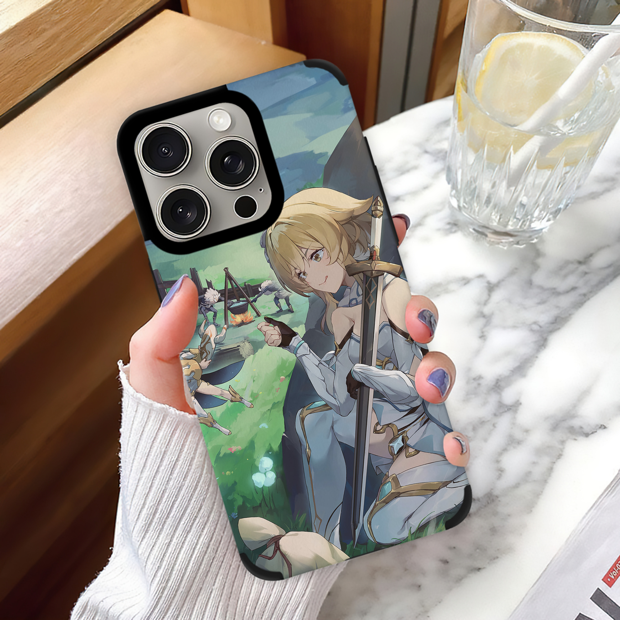 げんし神 genshin 【iPhone15ProMax対応】 PUレザー スマホケース 耐衝撃＆黄変防止