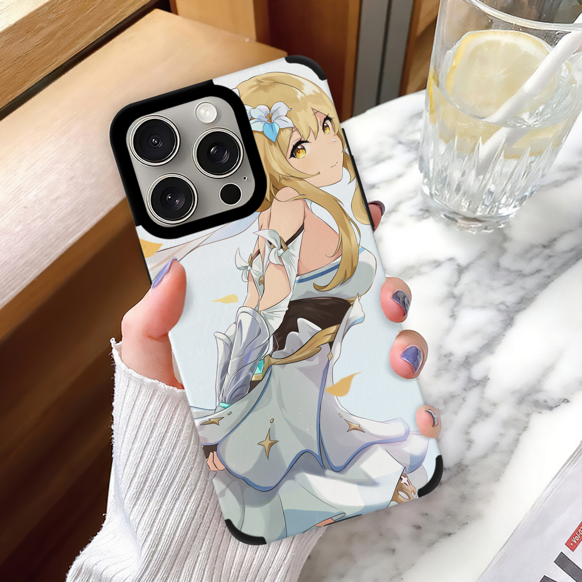 げんし神 genshin 【iPhone15ProMax対応】 PUレザー スマホケース 耐衝撃＆黄変防止