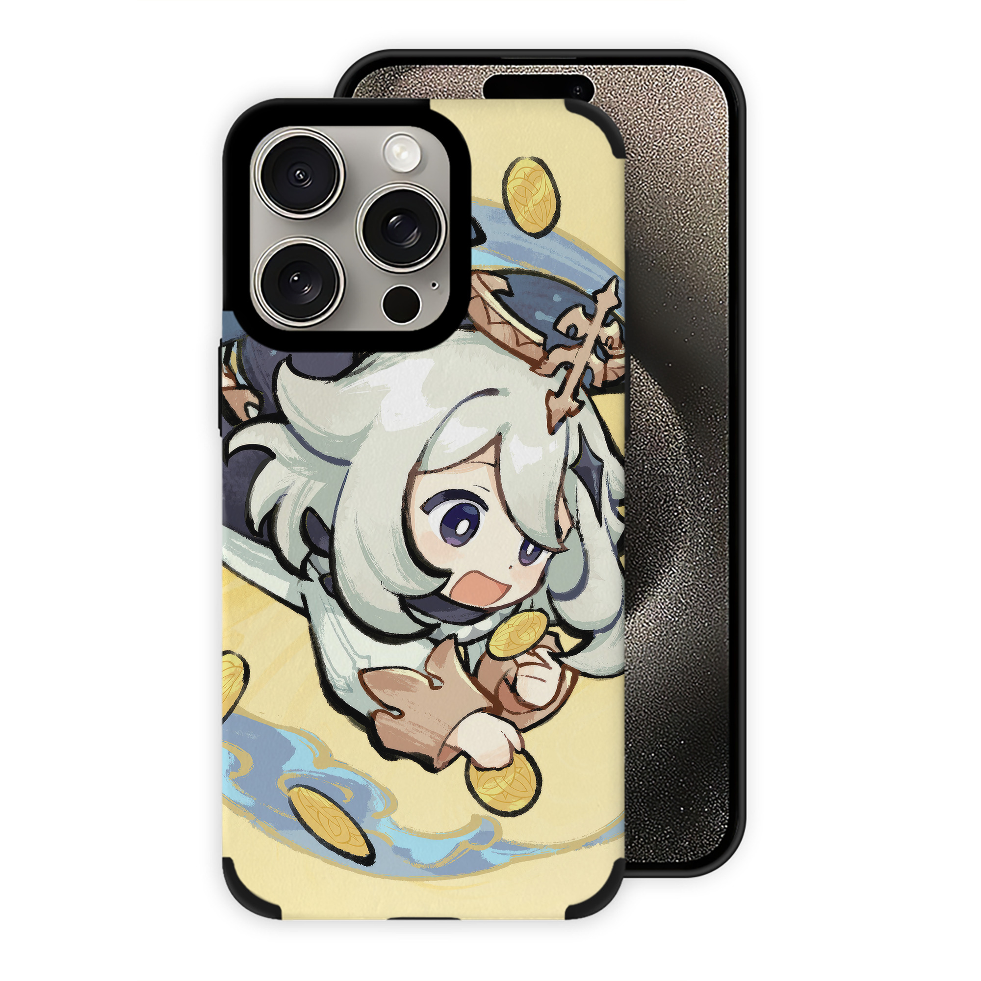 げんし神 genshin 【iPhone15ProMax対応】 PUレザー スマホケース 耐衝撃＆黄変防止