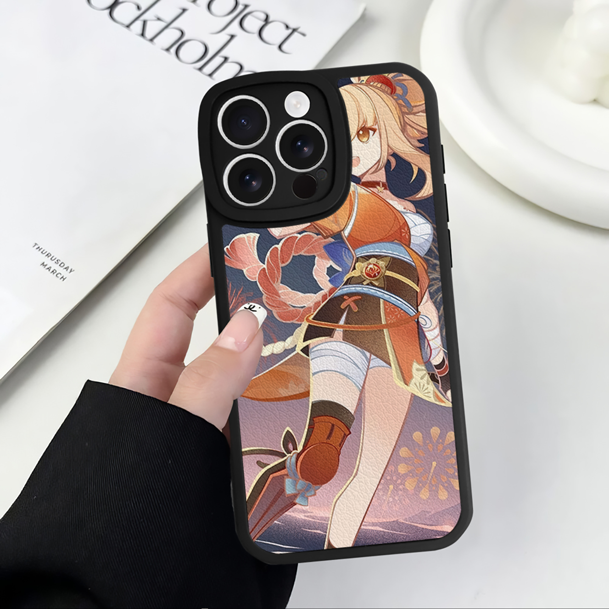 げんし神 genshin 【iPhone 16シリーズ対応】シリコンスマホケース（レザー調） 材質：シリコン