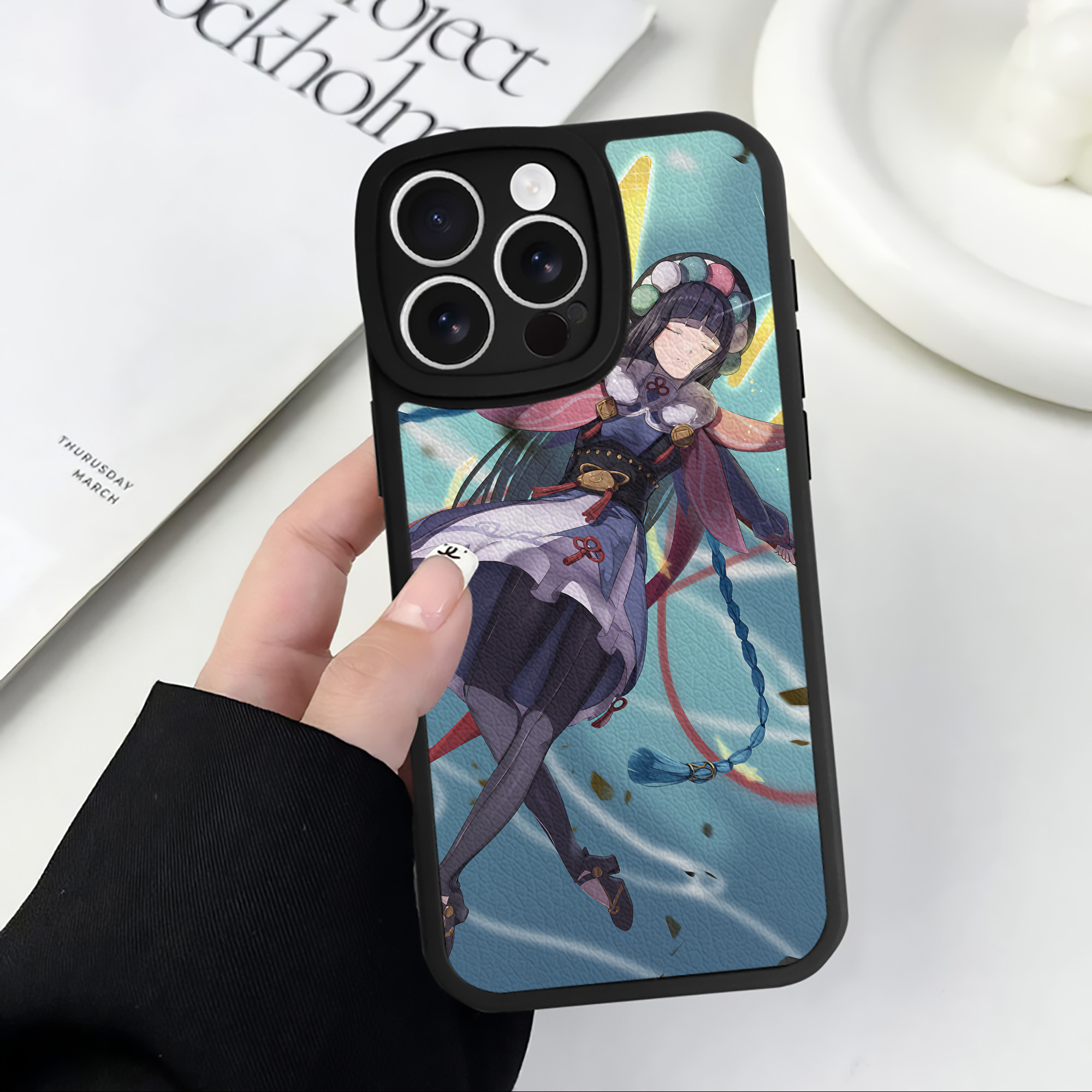 げんし神 genshin 【iPhone 16シリーズ対応】シリコンスマホケース（レザー調） 材質：シリコン