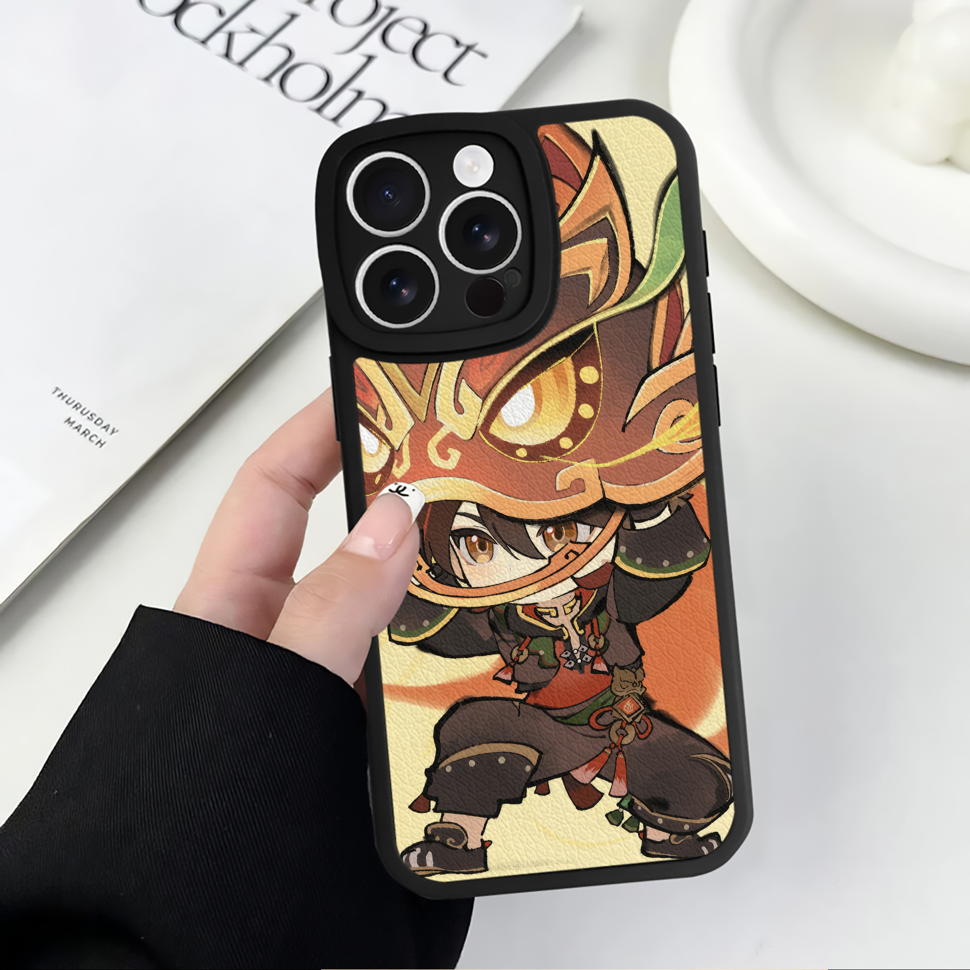 げんし神 genshin 【iPhone 16シリーズ対応】シリコンスマホケース（レザー調） 材質：シリコン