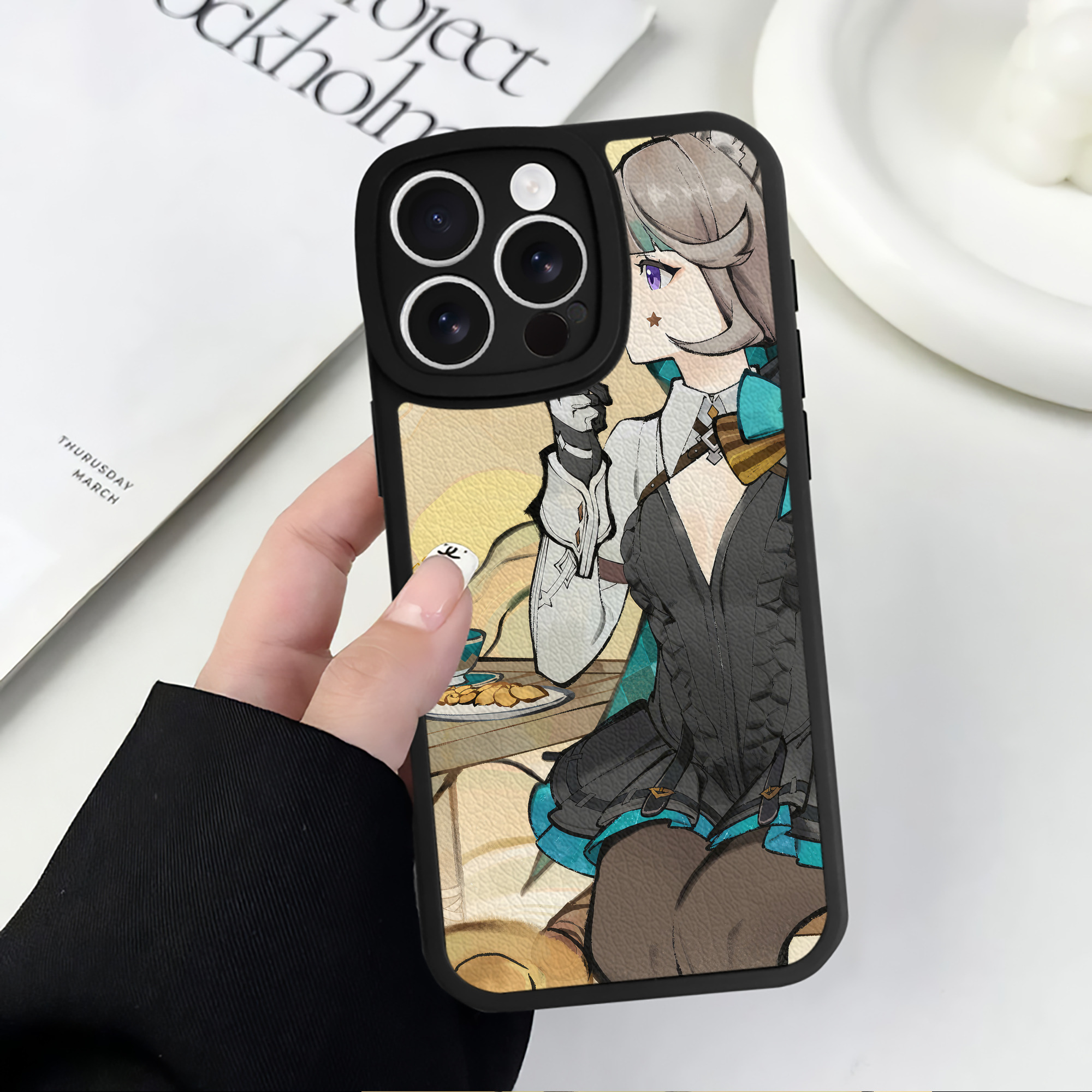 げんし神 genshin 【iPhone 16シリーズ対応】シリコンスマホケース（レザー調） 材質：シリコン