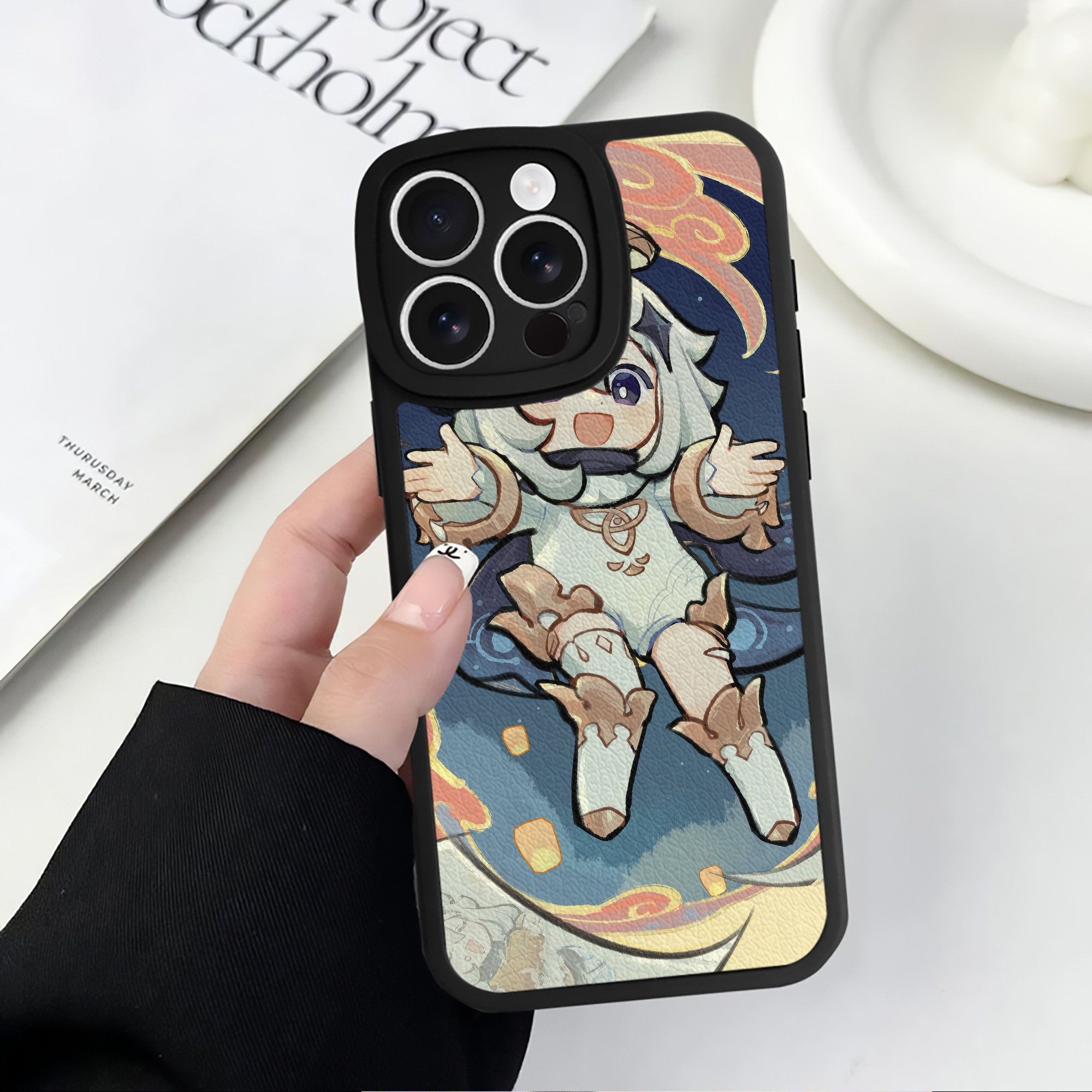 げんし神 genshin 【iPhone 16シリーズ対応】シリコンスマホケース（レザー調） 材質：シリコン