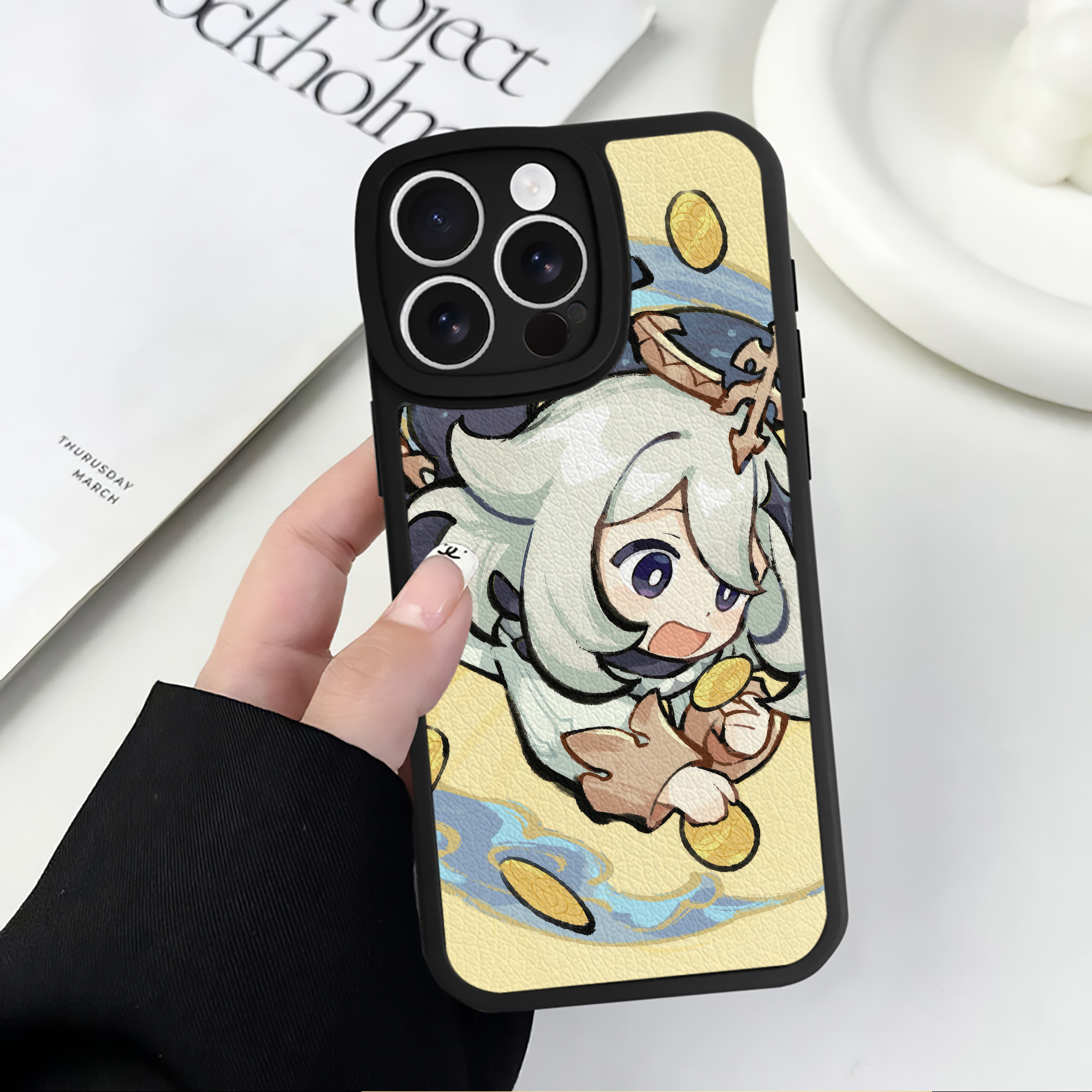 げんし神 genshin 【iPhone 16シリーズ対応】シリコンスマホケース（レザー調） 材質：シリコン