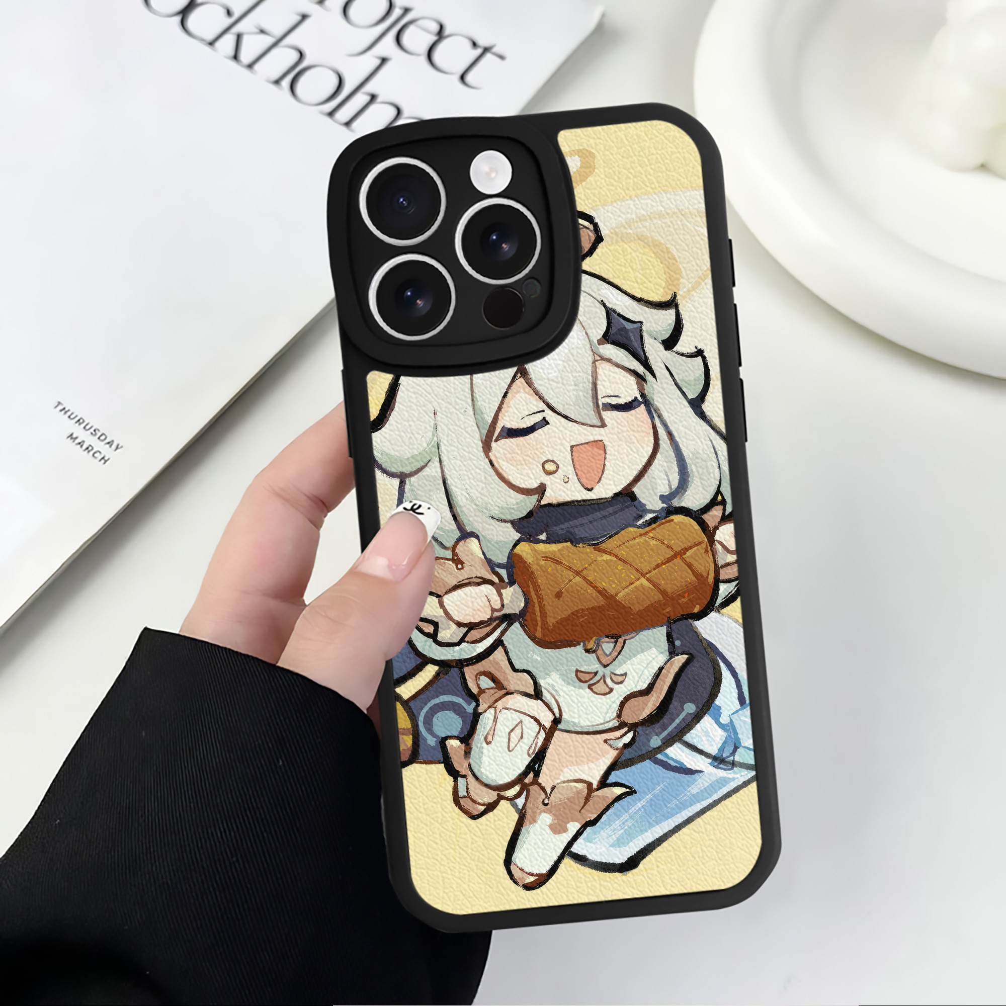 げんし神 genshin 【iPhone 16シリーズ対応】シリコンスマホケース（レザー調） 材質：シリコン