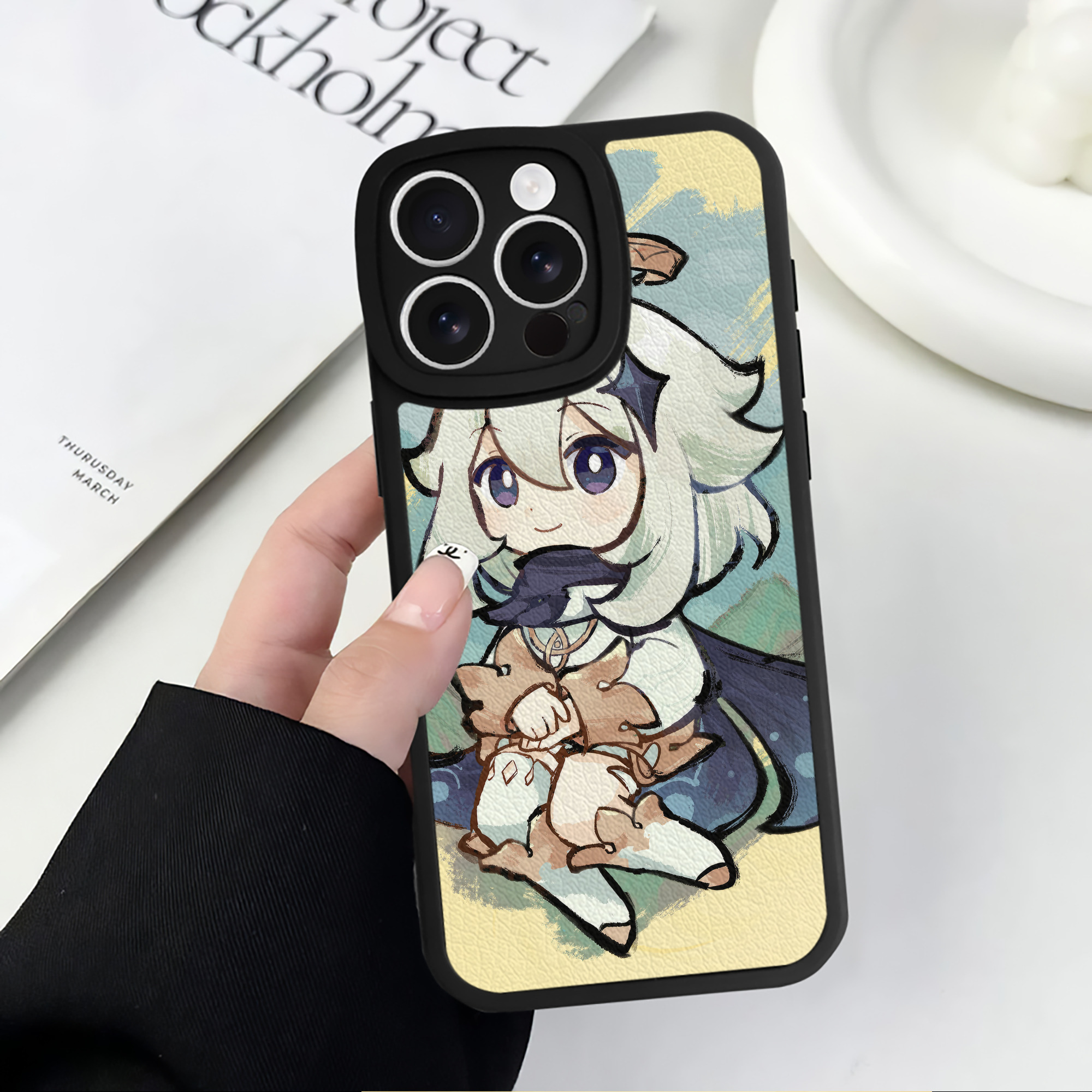 げんし神 genshin 【iPhone 16シリーズ対応】シリコンスマホケース（レザー調） 材質：シリコン