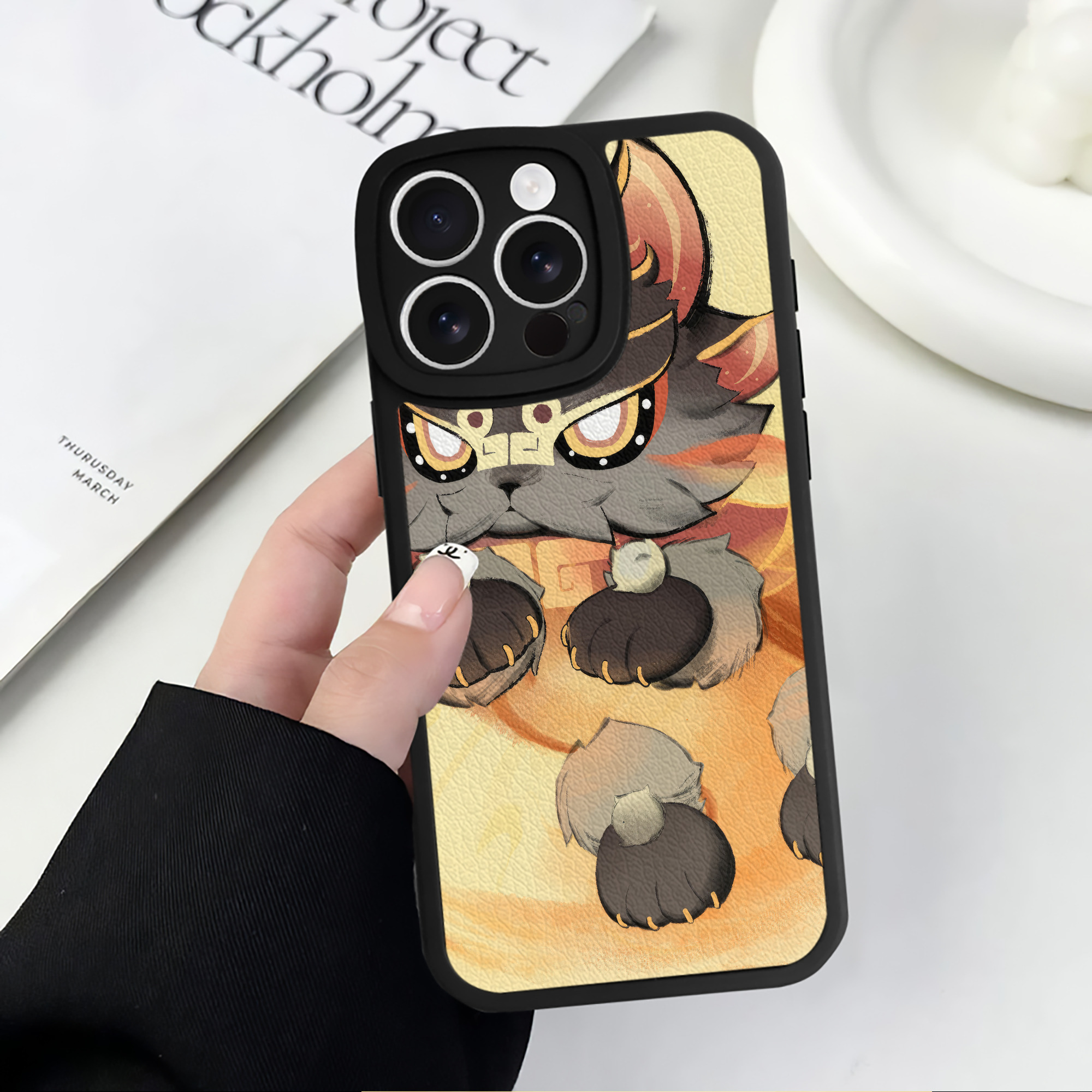 げんし神 genshin 【iPhone 16シリーズ対応】シリコンスマホケース（レザー調） 材質：シリコン