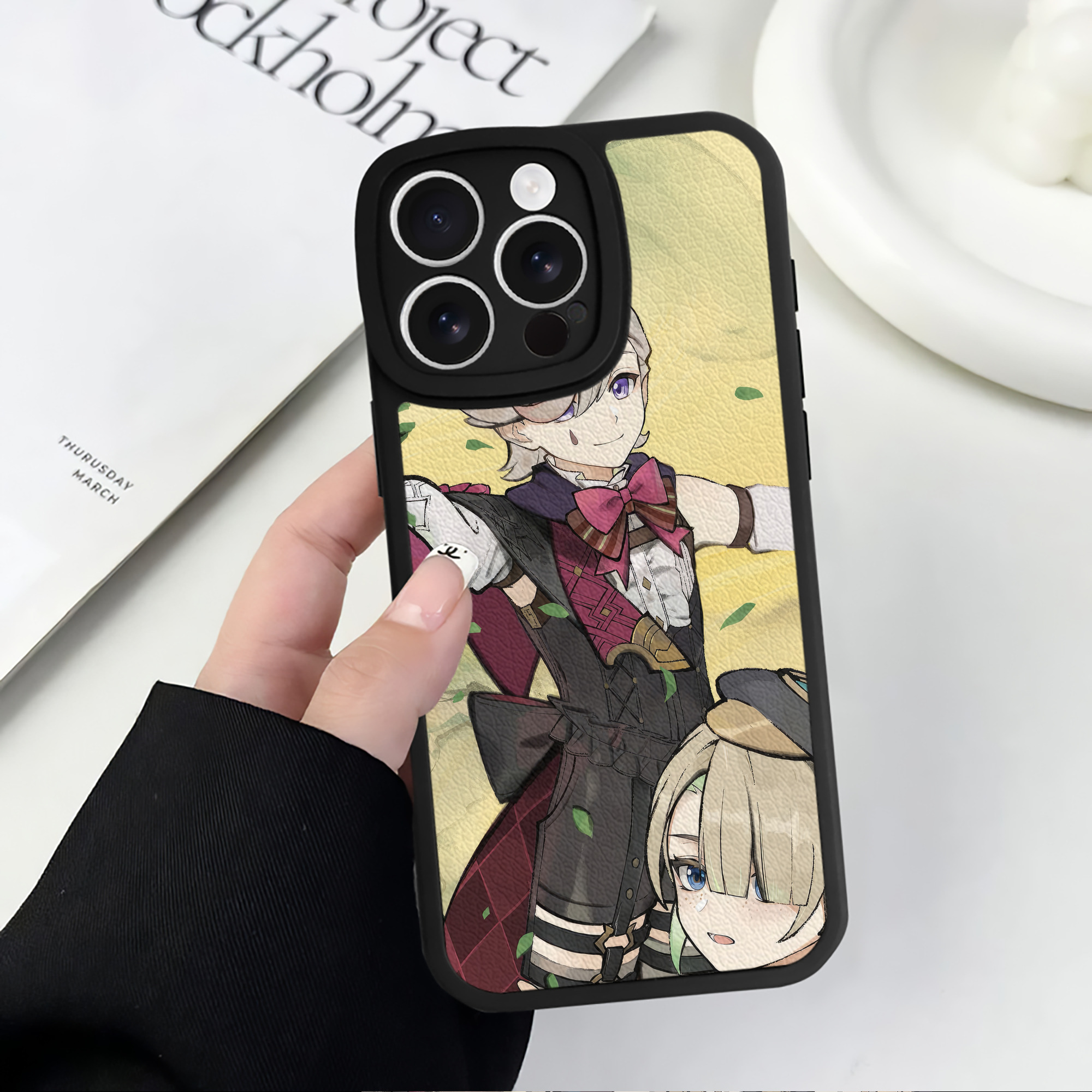 げんし神 genshin 【iPhone 16シリーズ対応】シリコンスマホケース（レザー調） 材質：シリコン