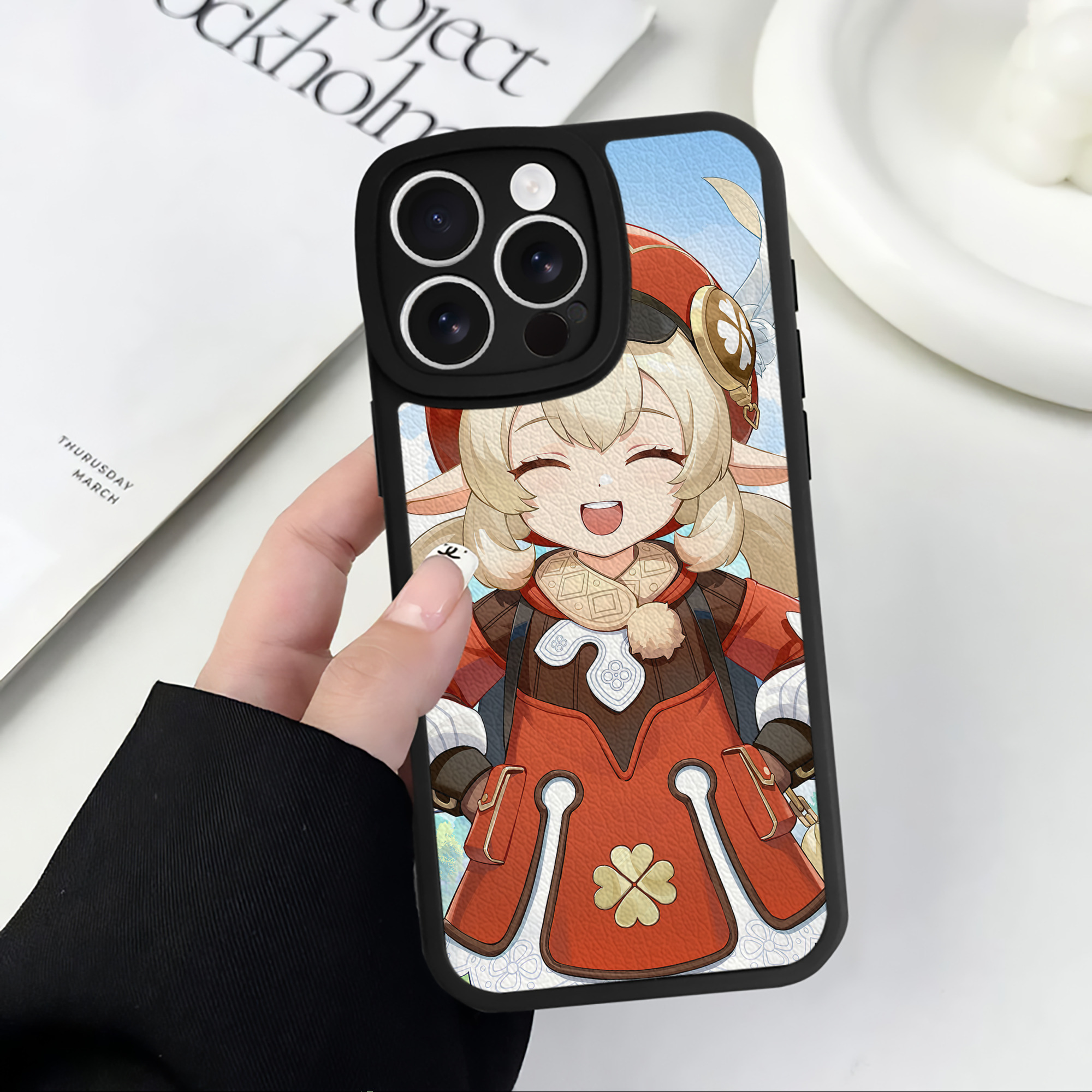 げんし神 genshin 【iPhone 16シリーズ対応】シリコンスマホケース（レザー調） 材質：シリコン