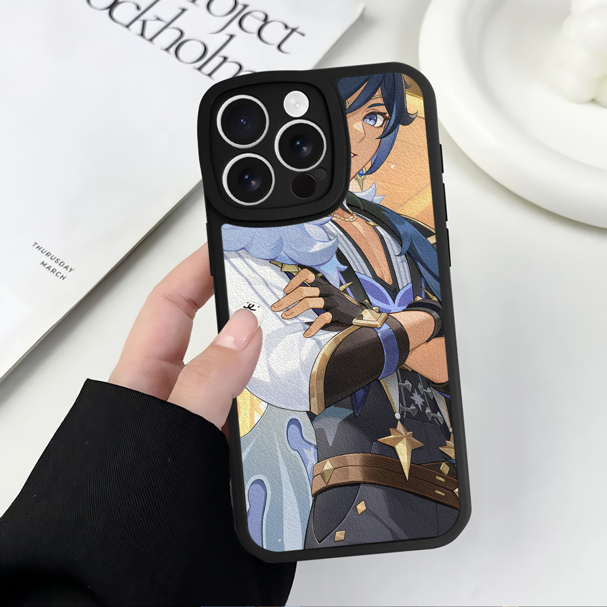 げんし神 genshin 【iPhone 16シリーズ対応】シリコンスマホケース（レザー調） 材質：シリコン