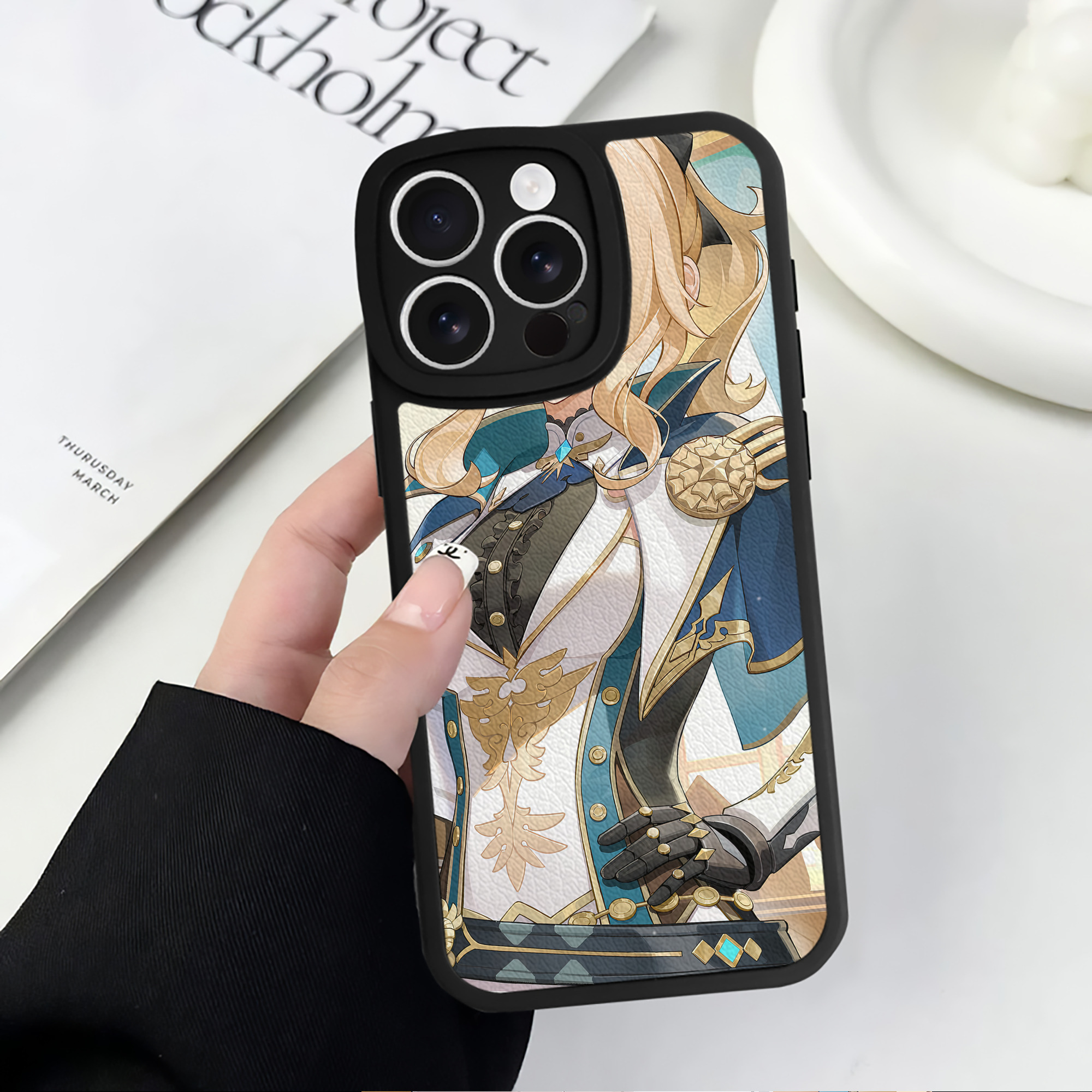 げんし神 genshin 【iPhone 16シリーズ対応】シリコンスマホケース（レザー調） 材質：シリコン