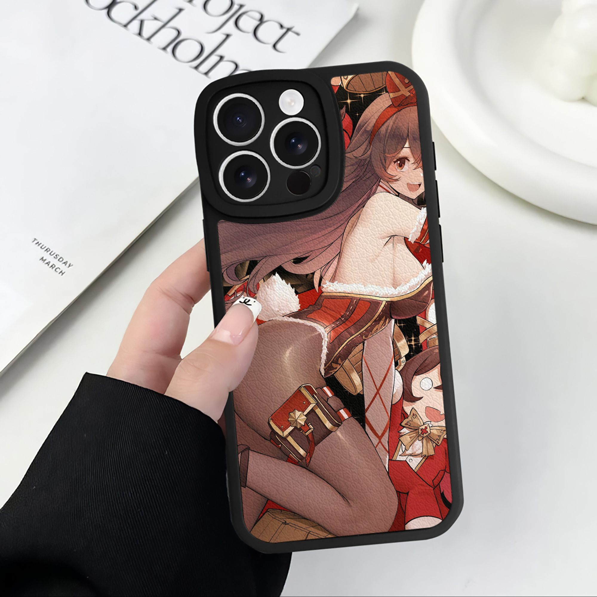 げんし神 genshin 【iPhone 16シリーズ対応】シリコンスマホケース（レザー調） 材質：シリコン