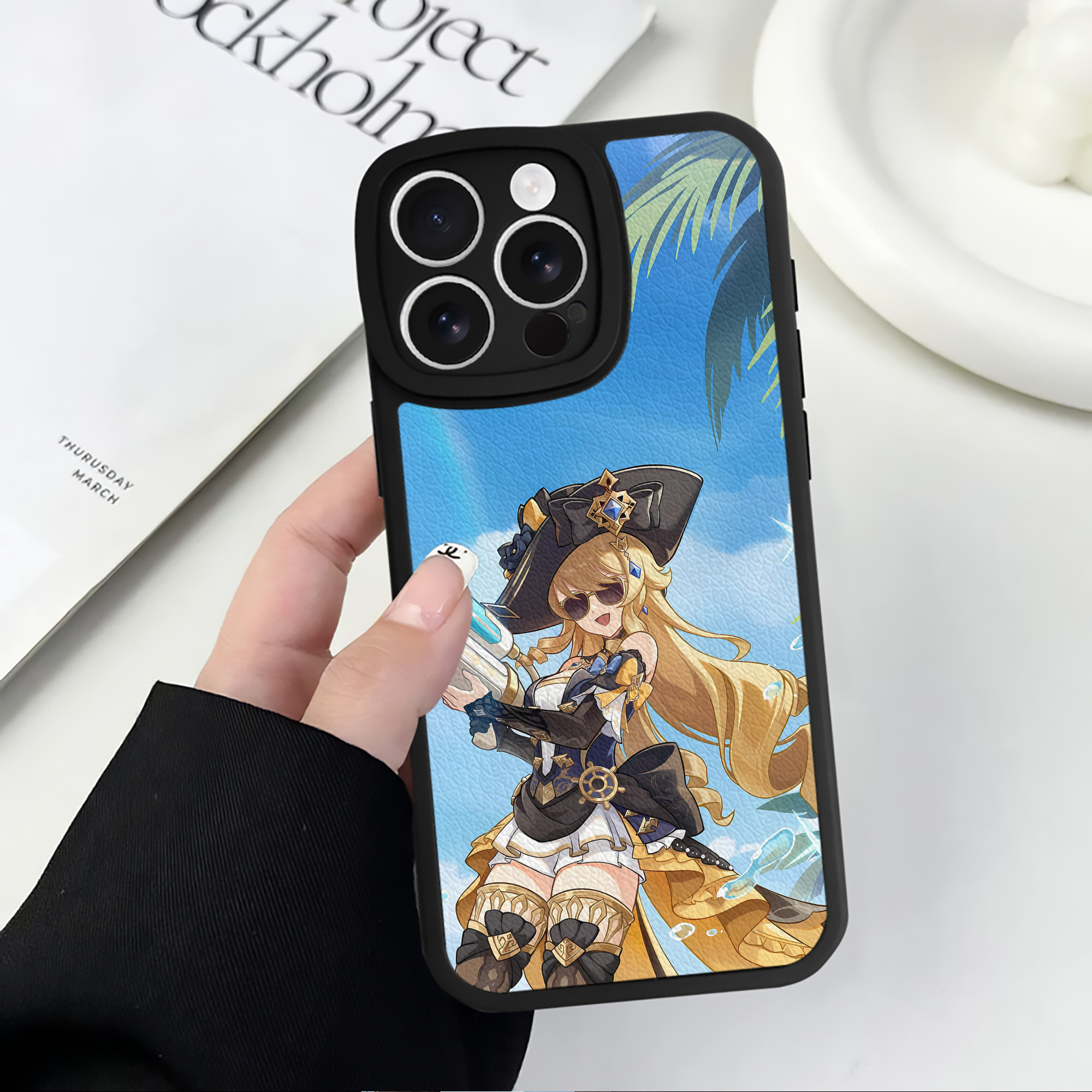 げんし神 genshin 【iPhone 16シリーズ対応】シリコンスマホケース（レザー調） 材質：シリコン