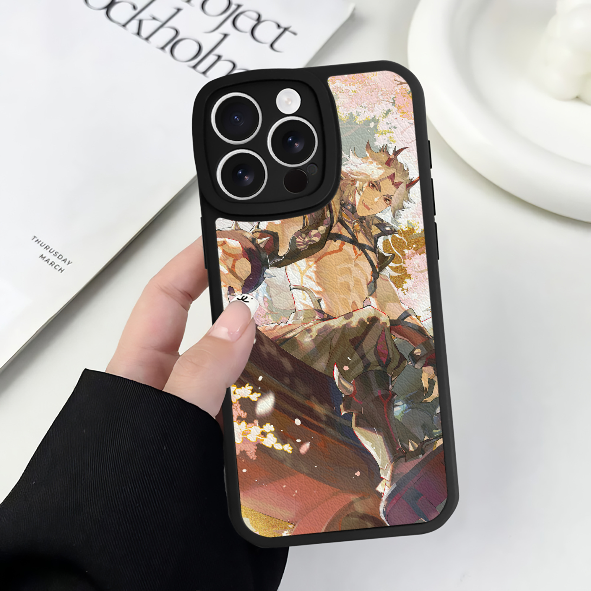 げんし神 genshin 【iPhone 16シリーズ対応】シリコンスマホケース（レザー調） 材質：シリコン