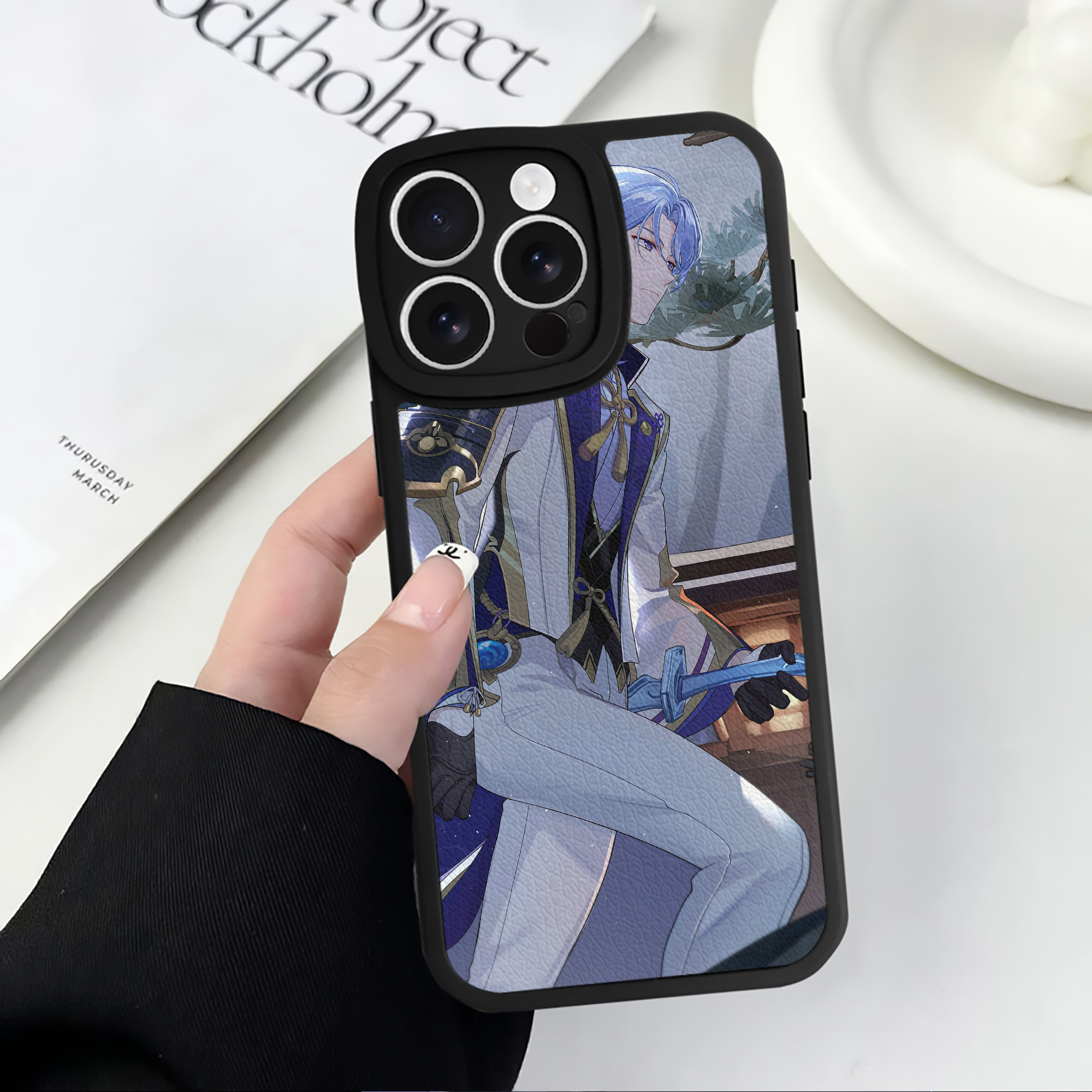 げんし神 genshin 【iPhone 16シリーズ対応】シリコンスマホケース（レザー調） 材質：シリコン