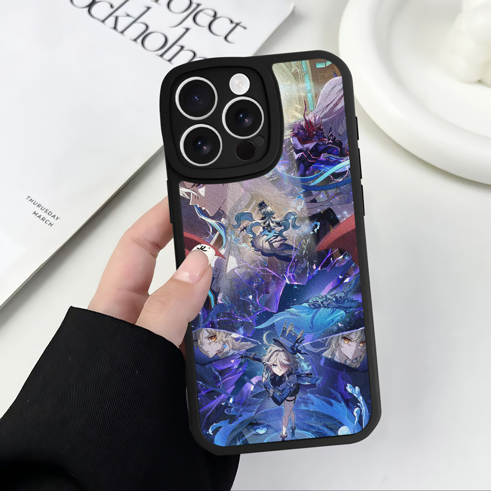 げんし神 genshin 【iPhone 16シリーズ対応】シリコンスマホケース（レザー調） 材質：シリコン