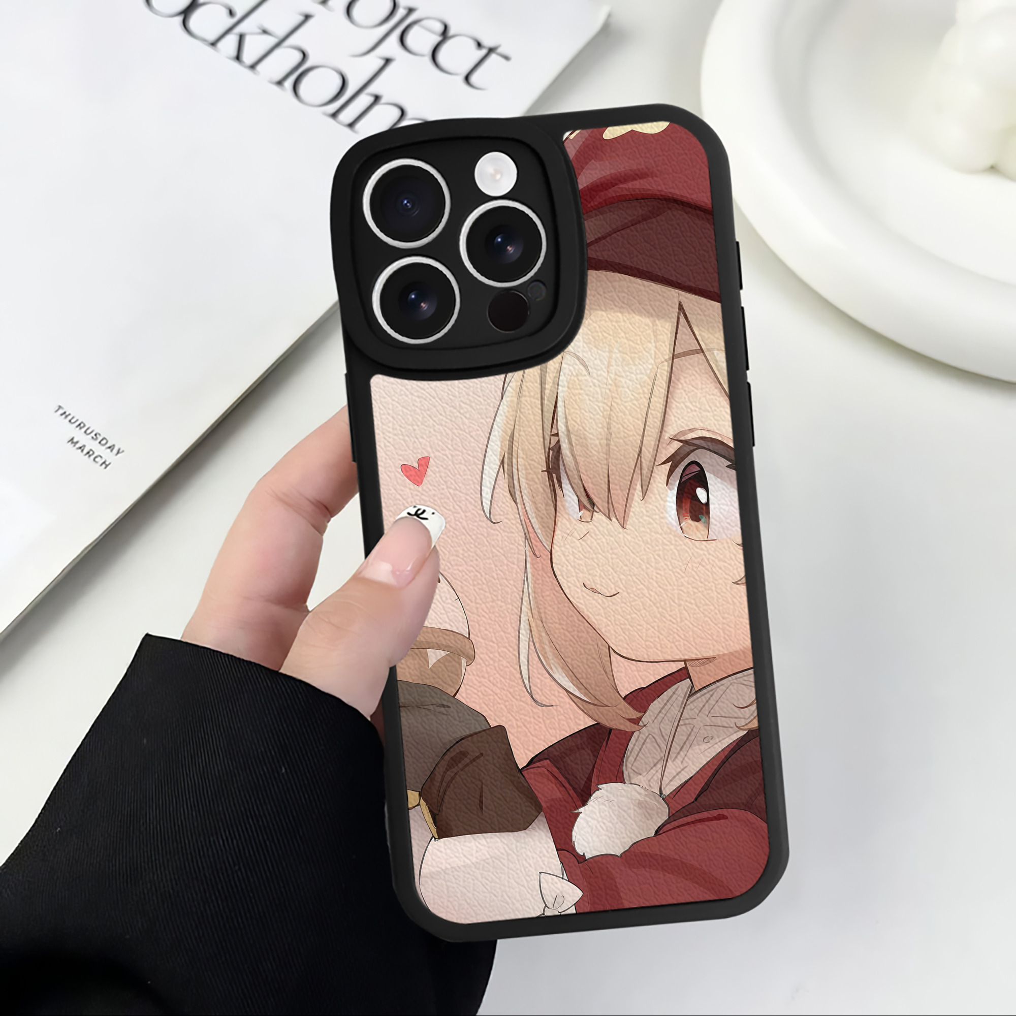 げんし神 genshin 【iPhone 16シリーズ対応】シリコンスマホケース（レザー調） 材質：シリコン