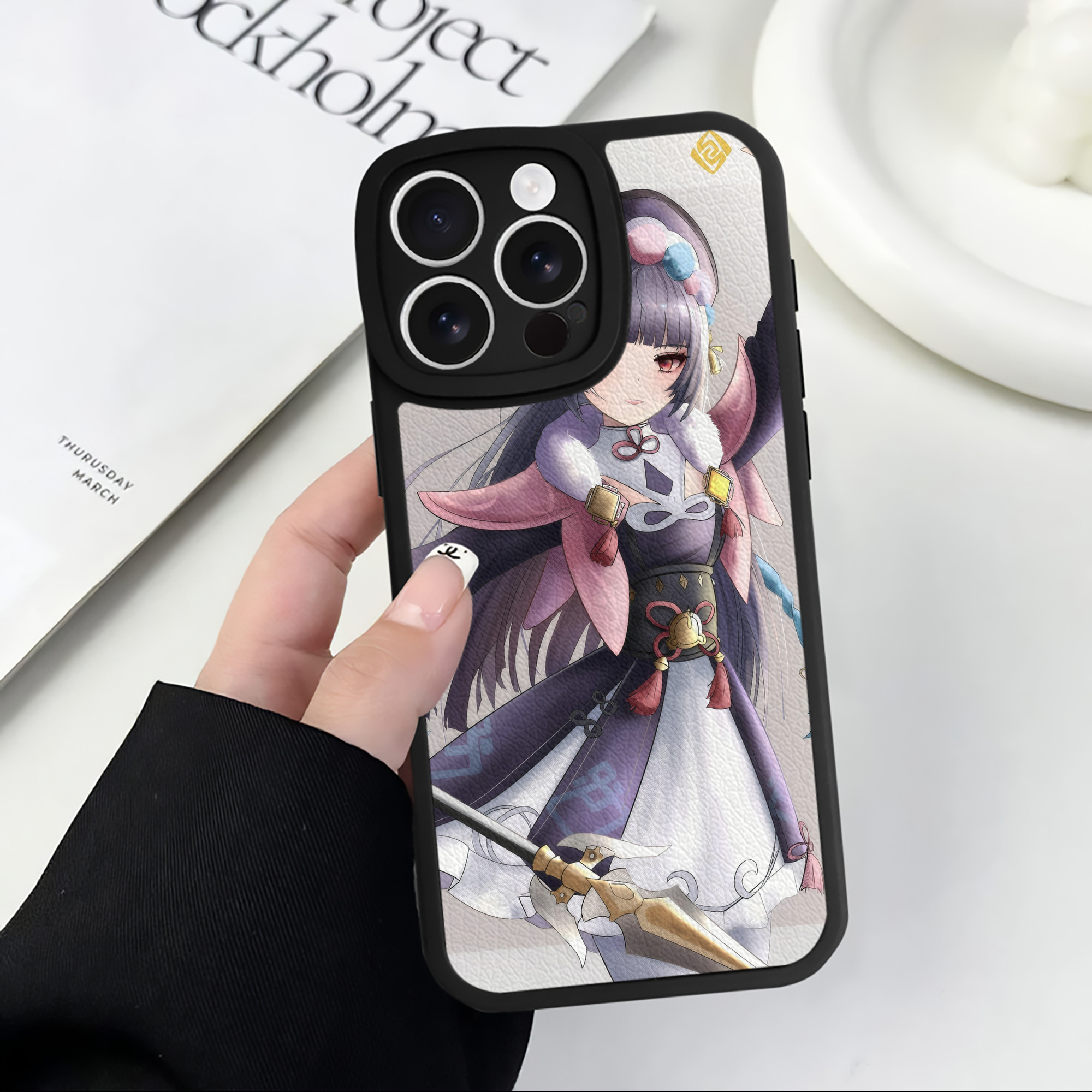 げんし神 genshin 【iPhone 16シリーズ対応】シリコンスマホケース（レザー調） 材質：シリコン