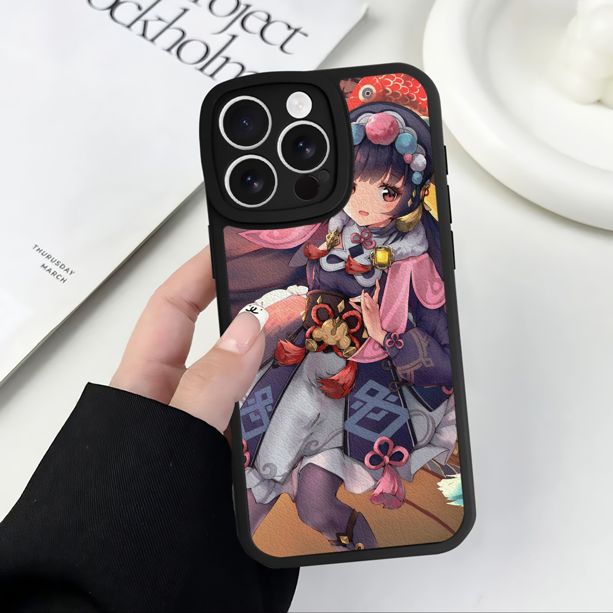 げんし神 genshin 【iPhone 16シリーズ対応】シリコンスマホケース（レザー調） 材質：シリコン