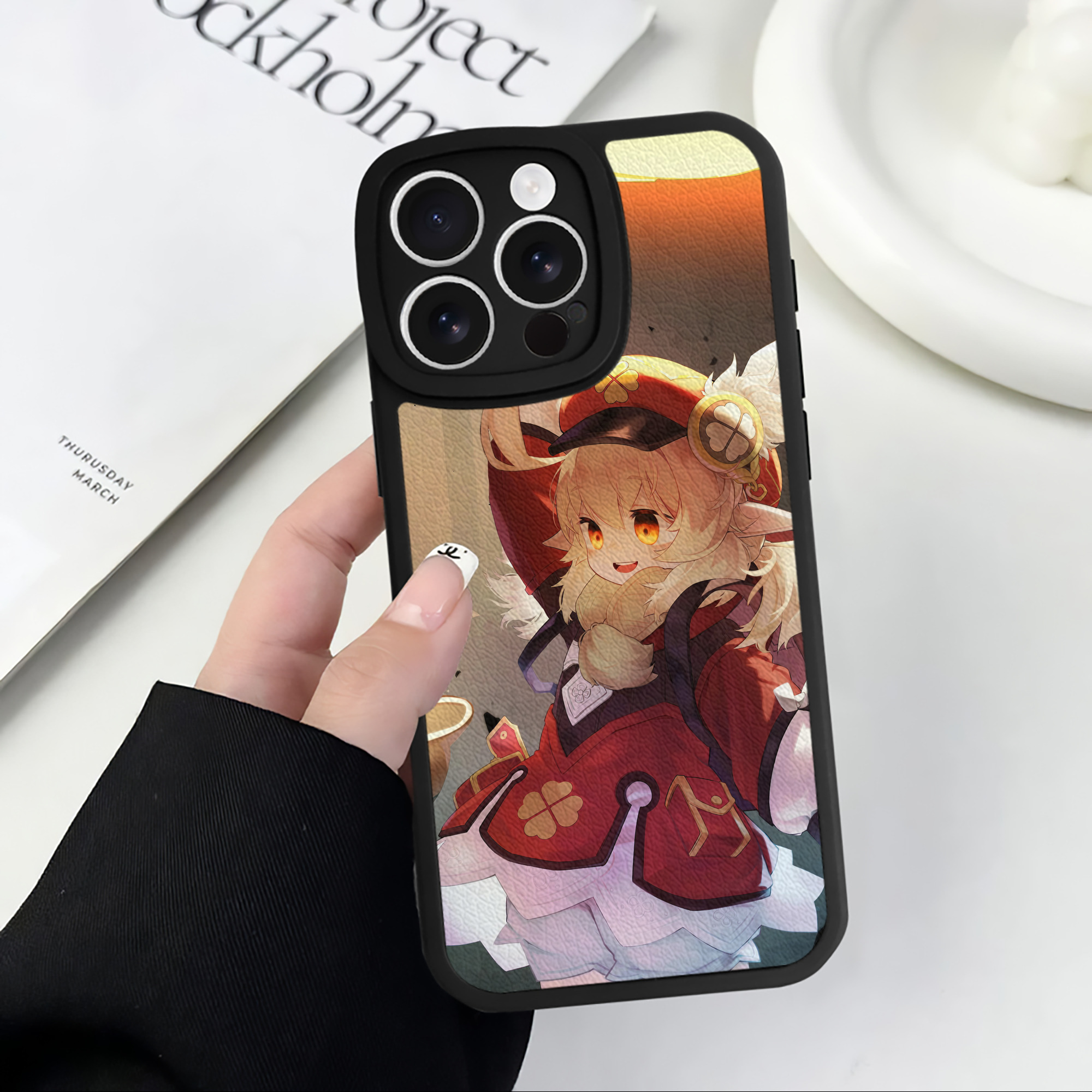 げんし神 genshin 【iPhone 16シリーズ対応】シリコンスマホケース（レザー調） 材質：シリコン