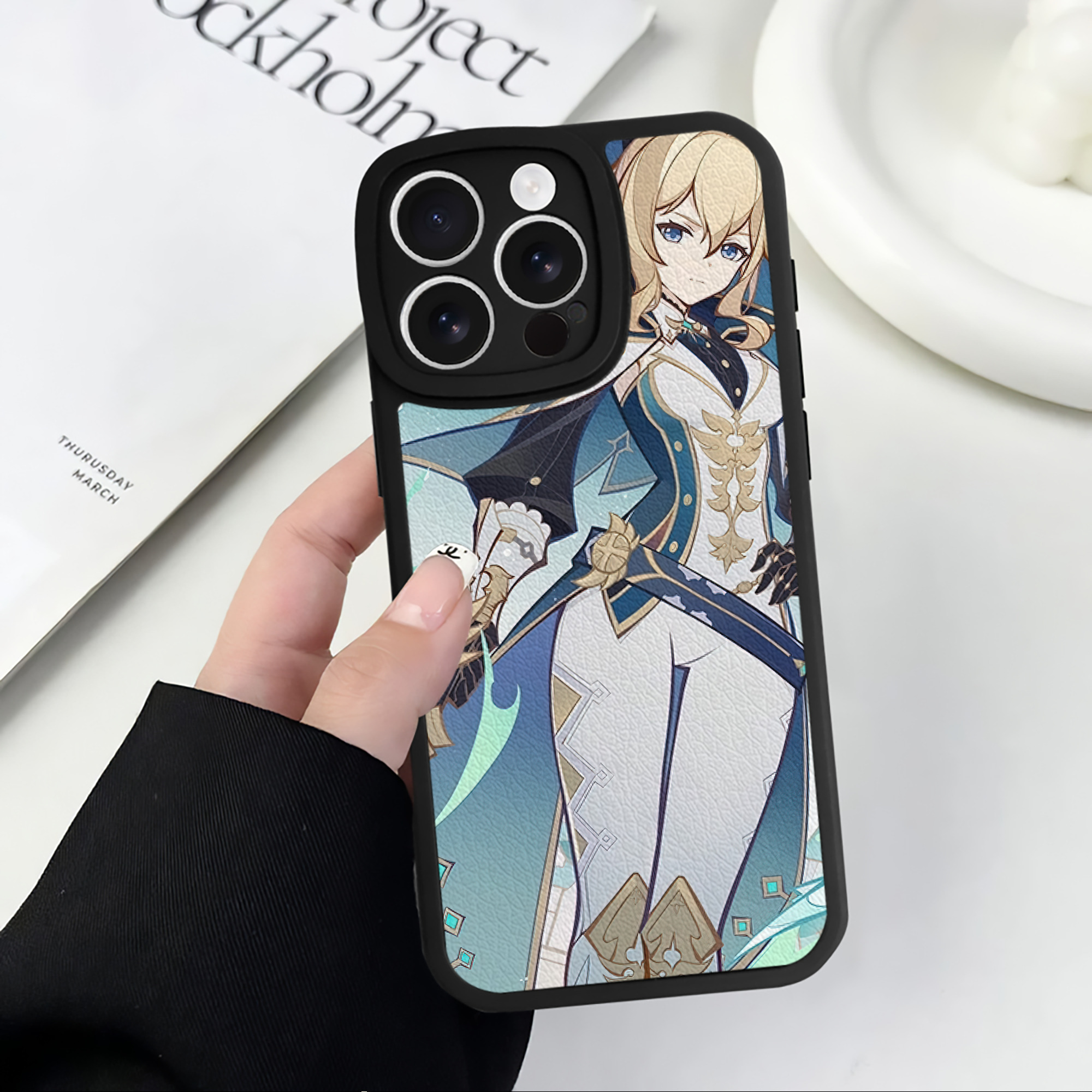 げんし神 genshin 【iPhone 16シリーズ対応】シリコンスマホケース（レザー調） 材質：シリコン