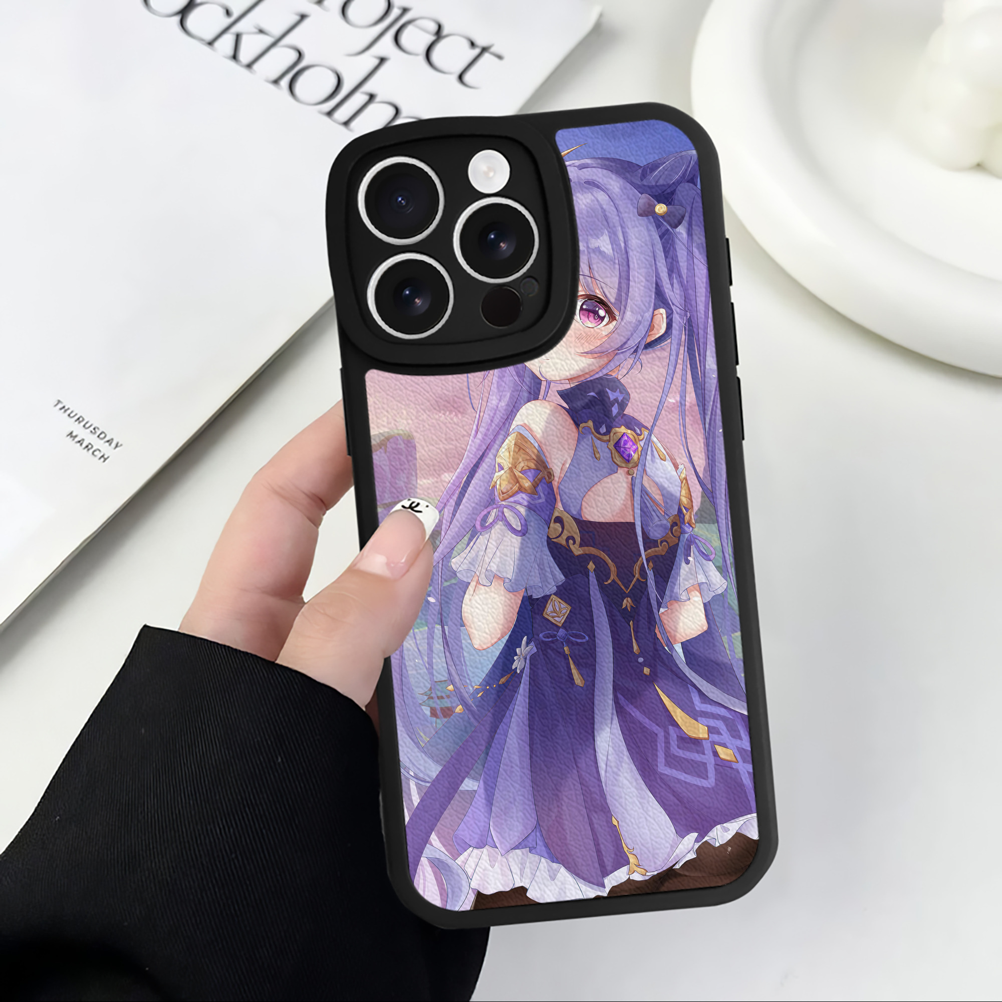 げんし神 genshin 【iPhone 16シリーズ対応】シリコンスマホケース（レザー調） 材質：シリコン