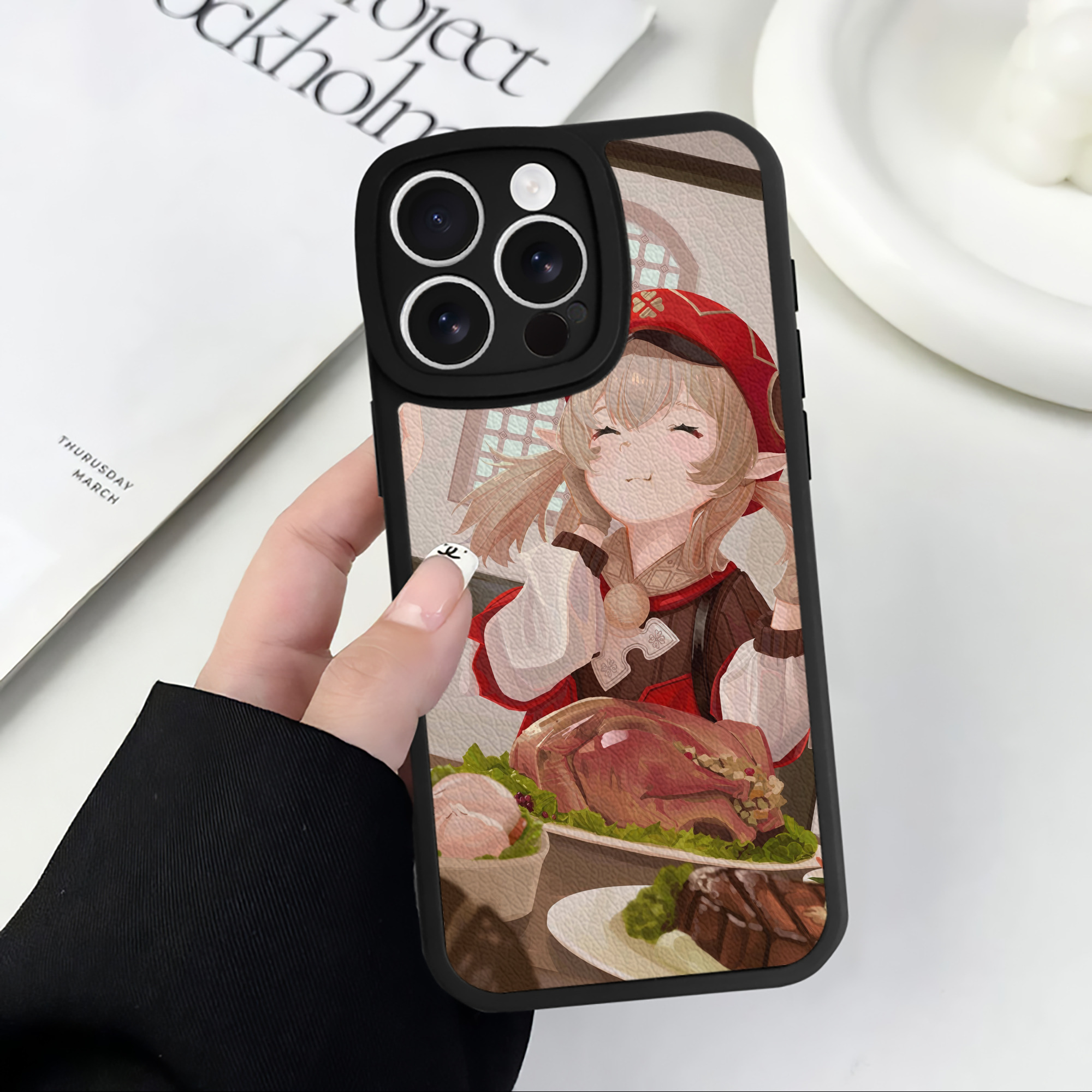 げんし神 genshin 【iPhone 16シリーズ対応】シリコンスマホケース（レザー調） 材質：シリコン