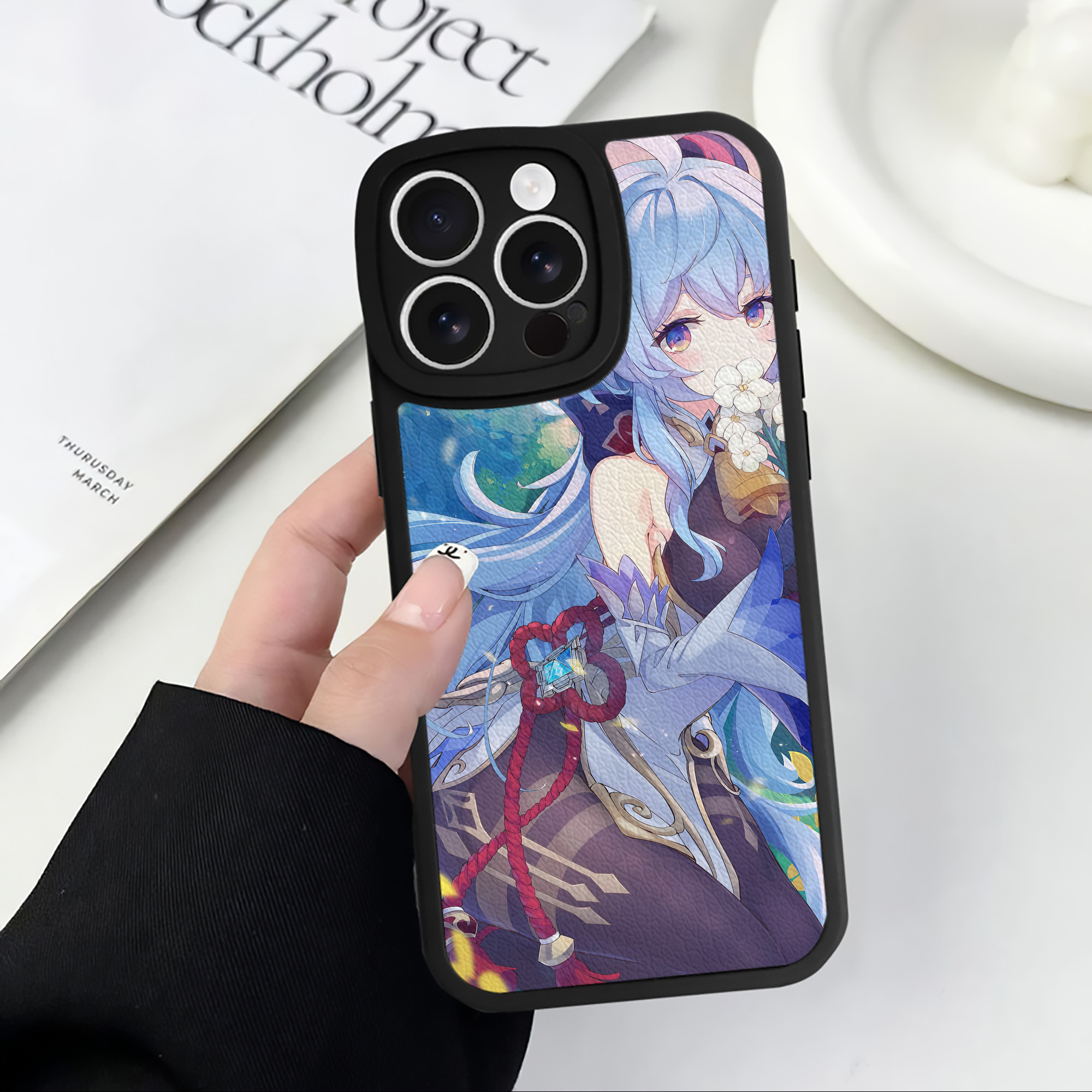 げんし神 genshin 【iPhone 16シリーズ対応】シリコンスマホケース（レザー調） 材質：シリコン