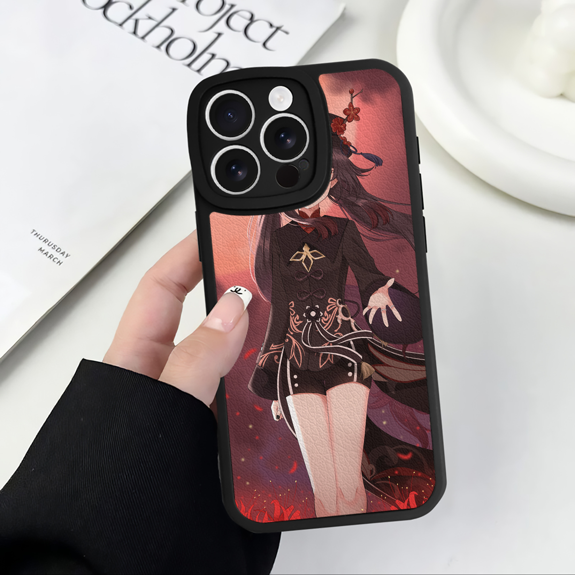 げんし神 genshin 【iPhone 16シリーズ対応】シリコンスマホケース（レザー調） 材質：シリコン